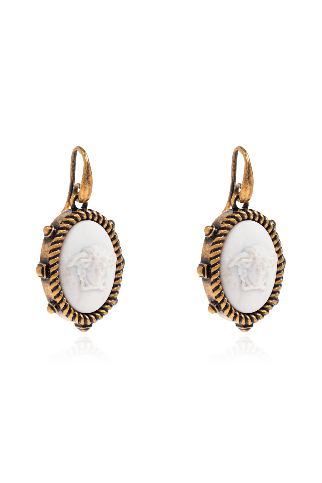 Versace Mosiężne Kolczyki, Unisex, Złoty