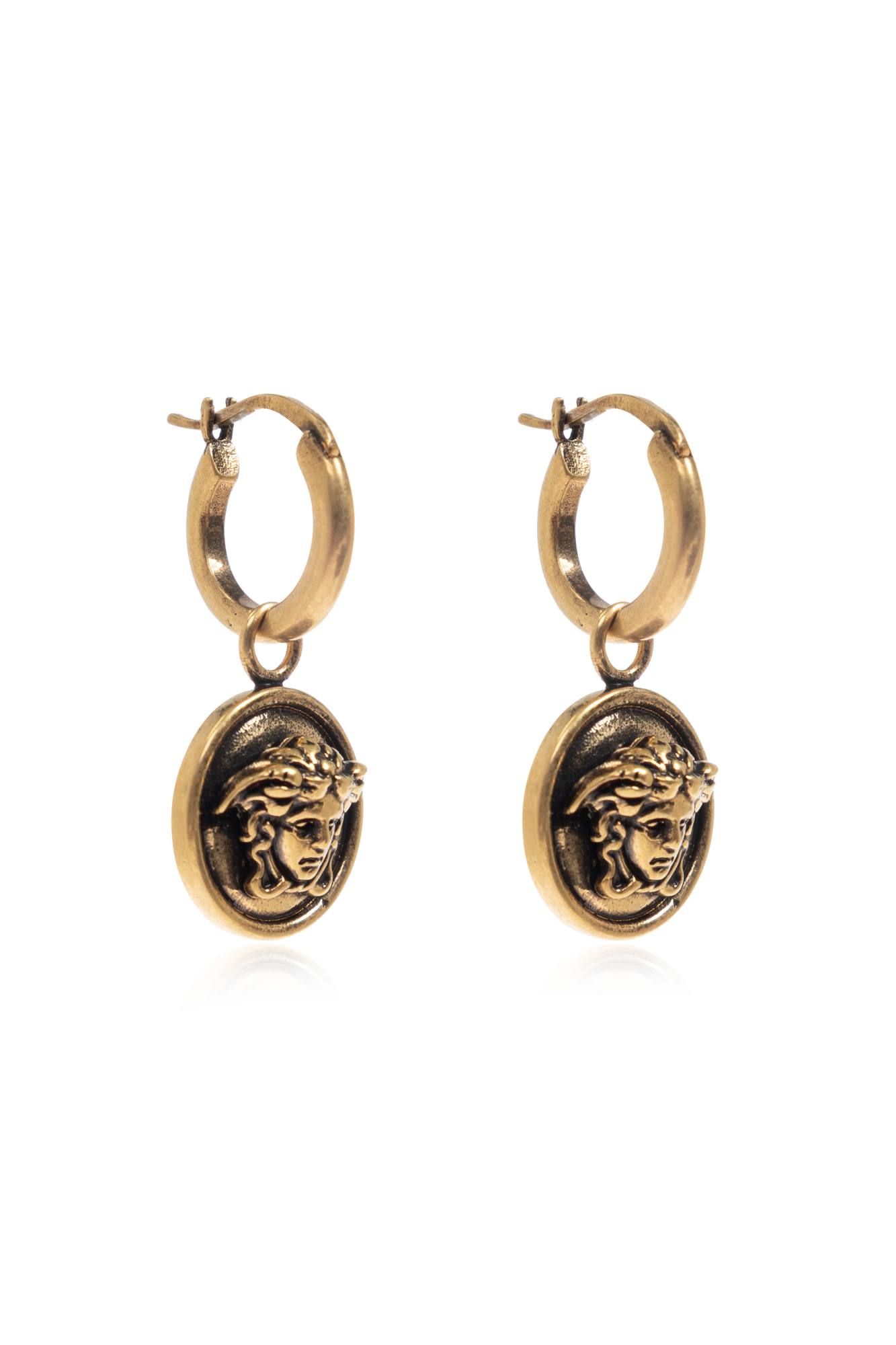 Versace Kolczyki Z Głową Meduzy, Unisex, Złoty
