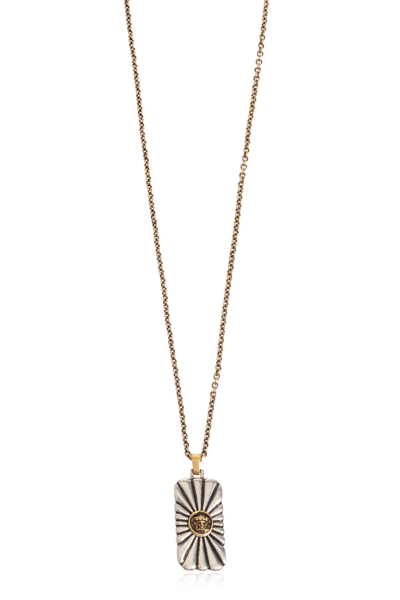 Versace Mosiężny Naszyjnik Z Zawieszką, Unisex, Złoty