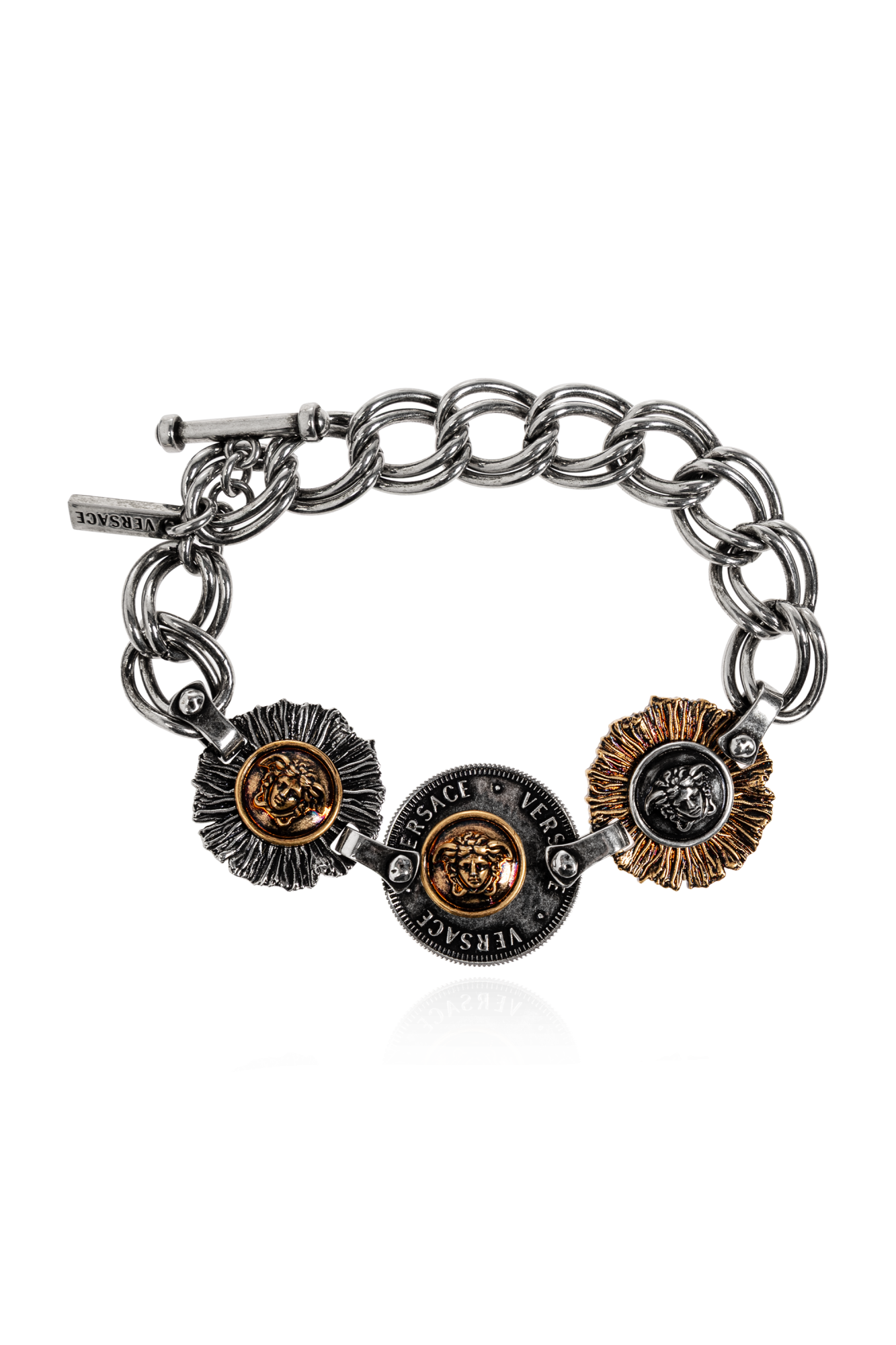 Versace Mosiężna Bransoleta, Kobiety, Srebrny