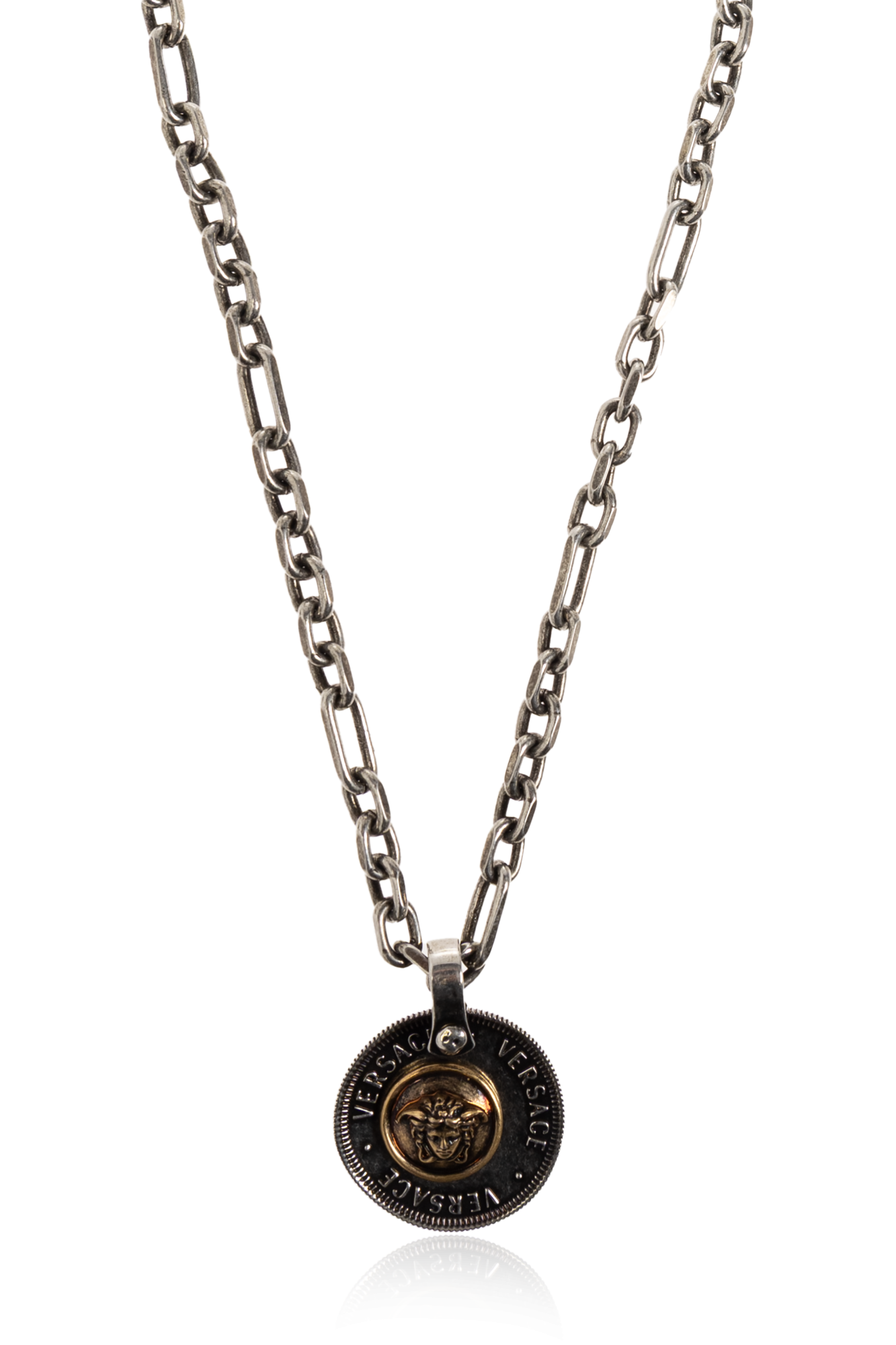 Versace Naszyjnik Z Zawieszką, Unisex, Srebrny