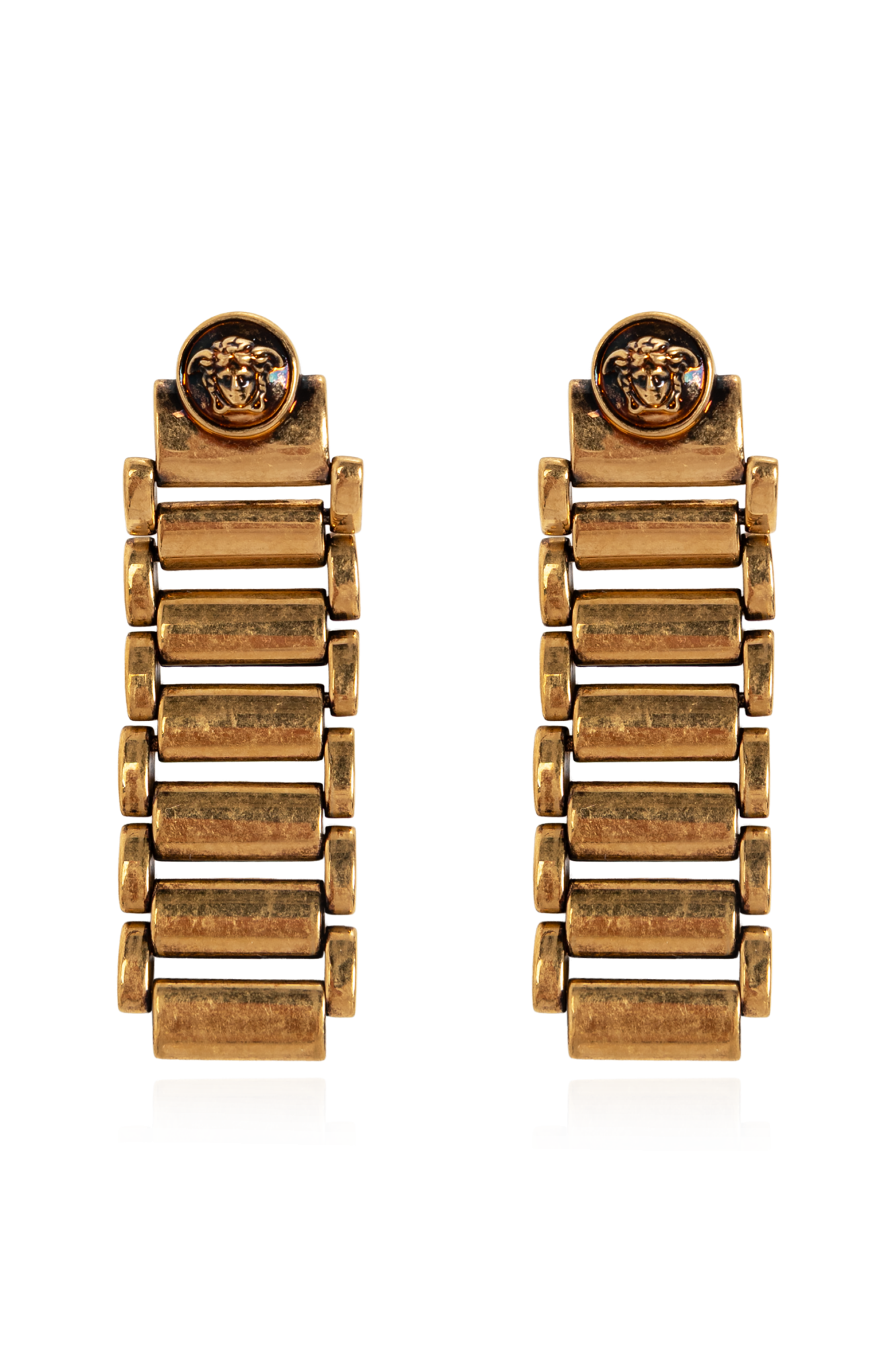 Versace Mosiężne Kolczyki Z Głową Meduzy, Unisex, Złoty