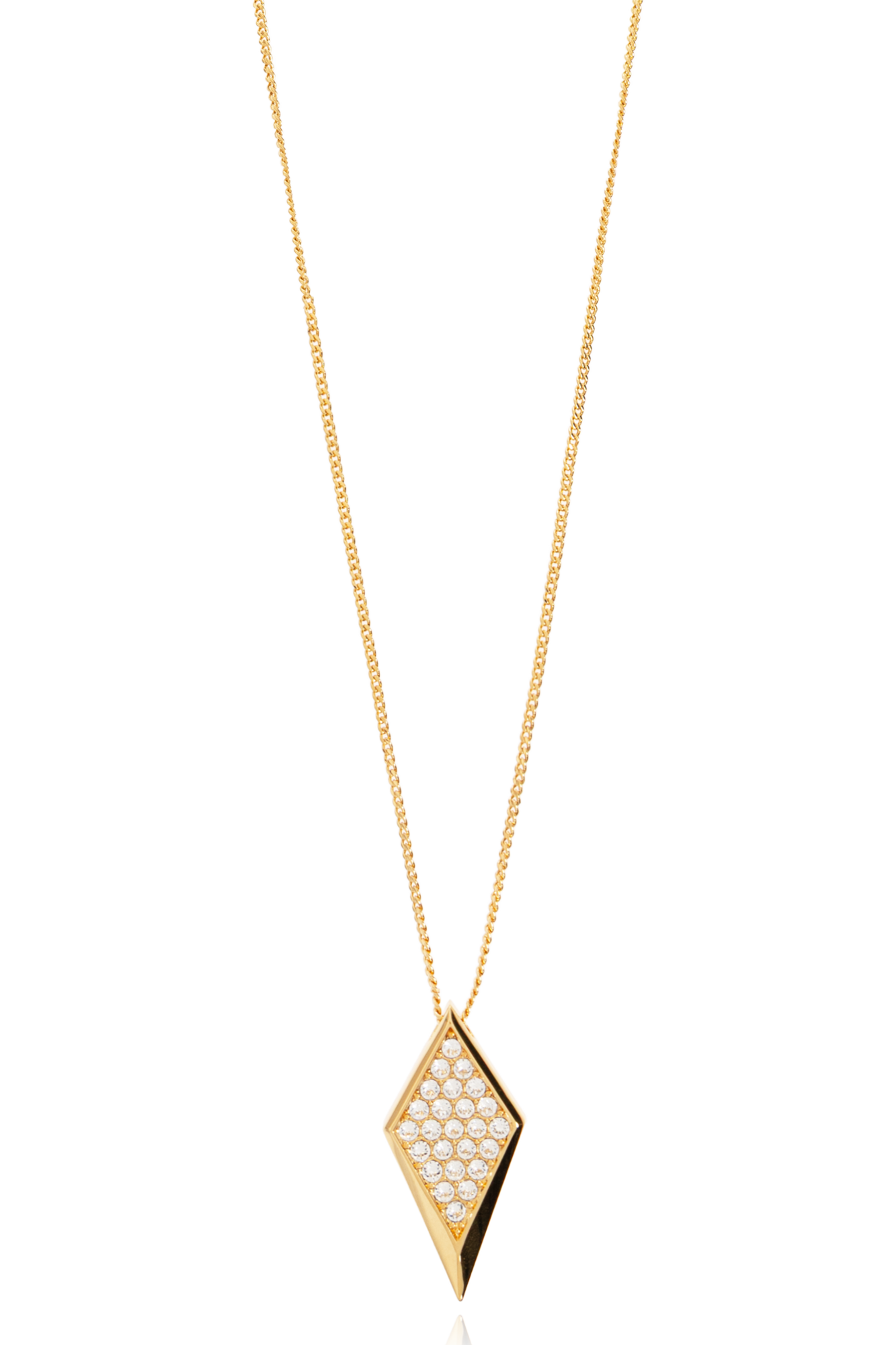 Versace Mosiężny Naszyjnik Z Połyskującymi Kryształami, Unisex, Złoty
