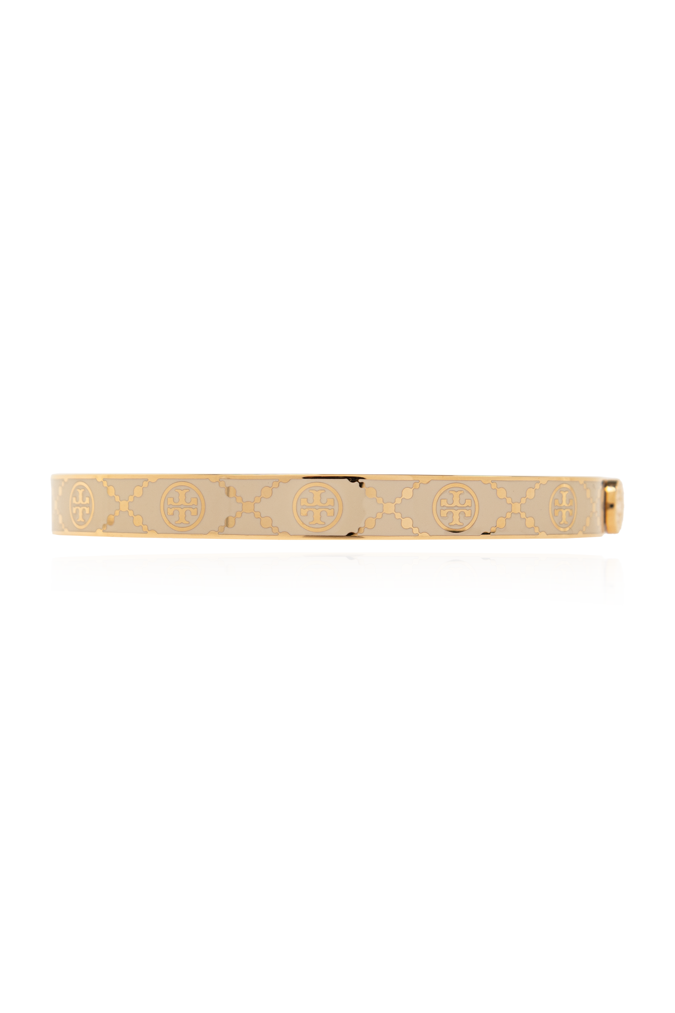 Tory Burch Bransoleta `T Monogram`, Kobiety, Kremowy