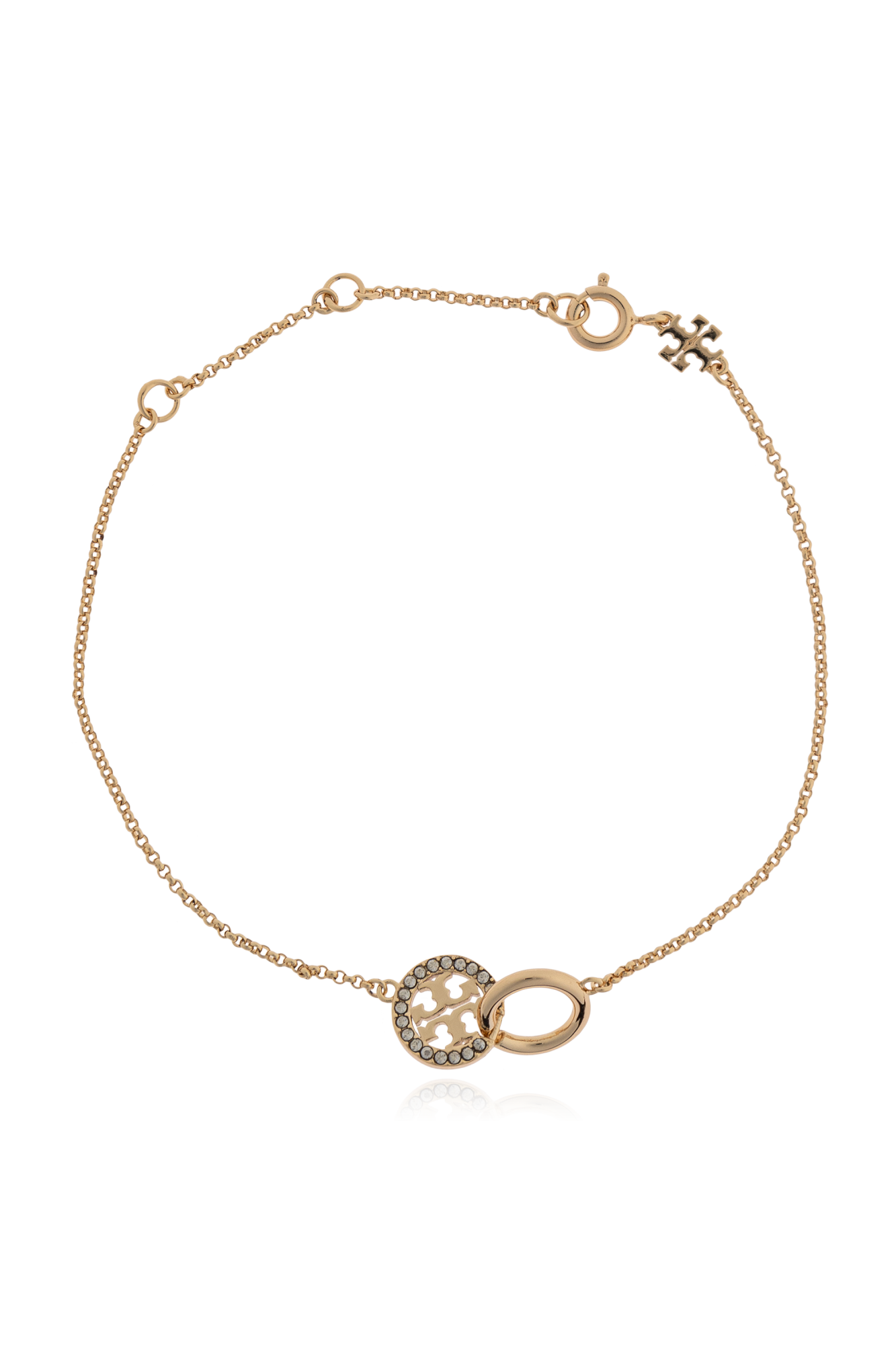 Tory Burch Bransoleta Z Logo, Kobiety, Złoty