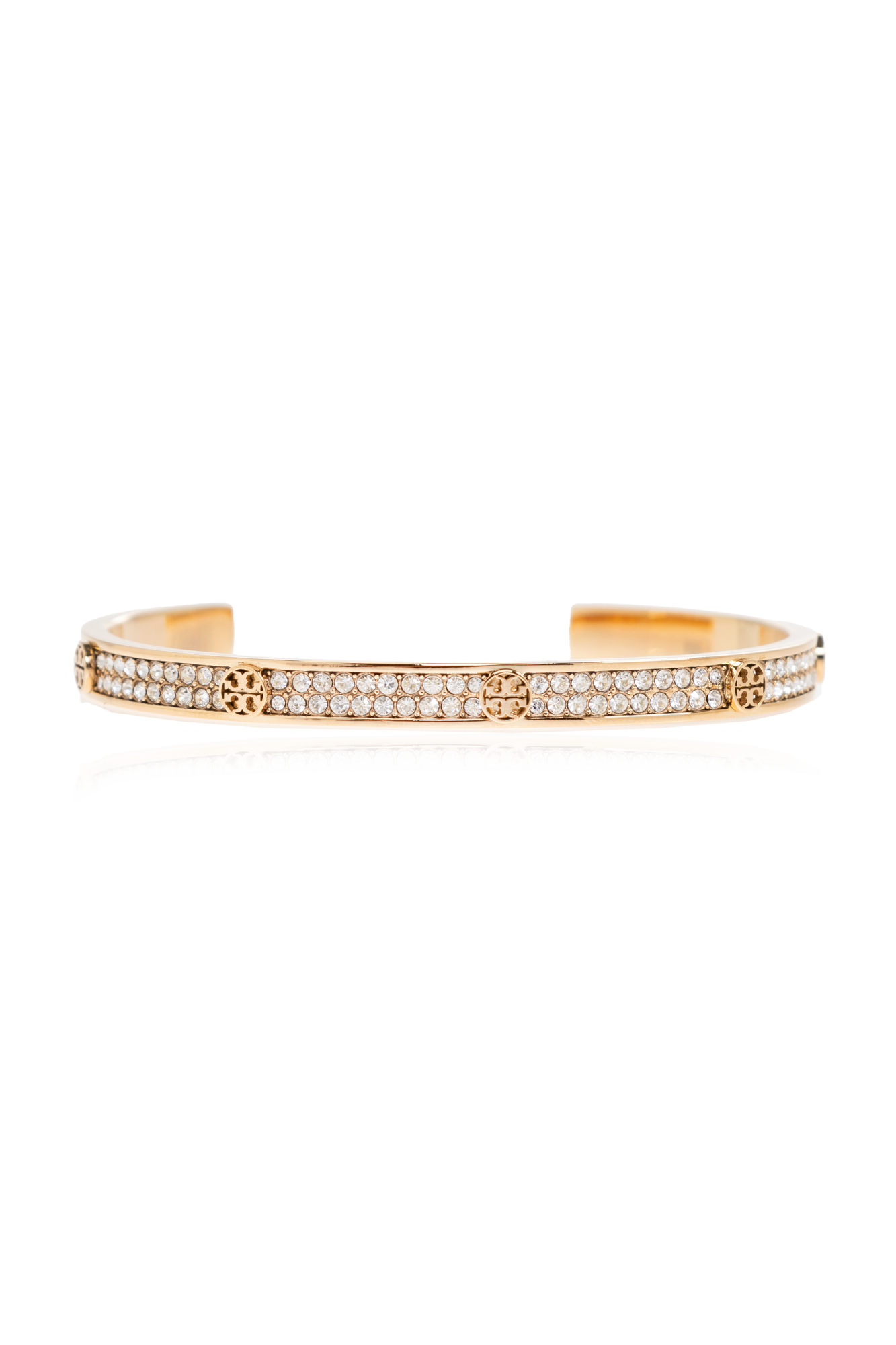 Tory Burch Bransoleta Z Połyskującymi Kryształami, Kobiety, Złoty