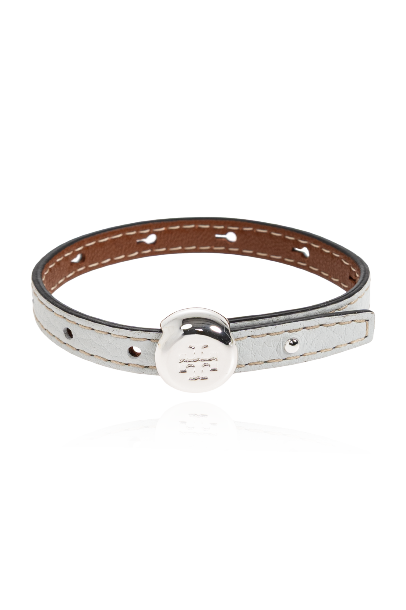 Tory Burch Skórzana Bransoleta, Kobiety, Jasnoniebieski