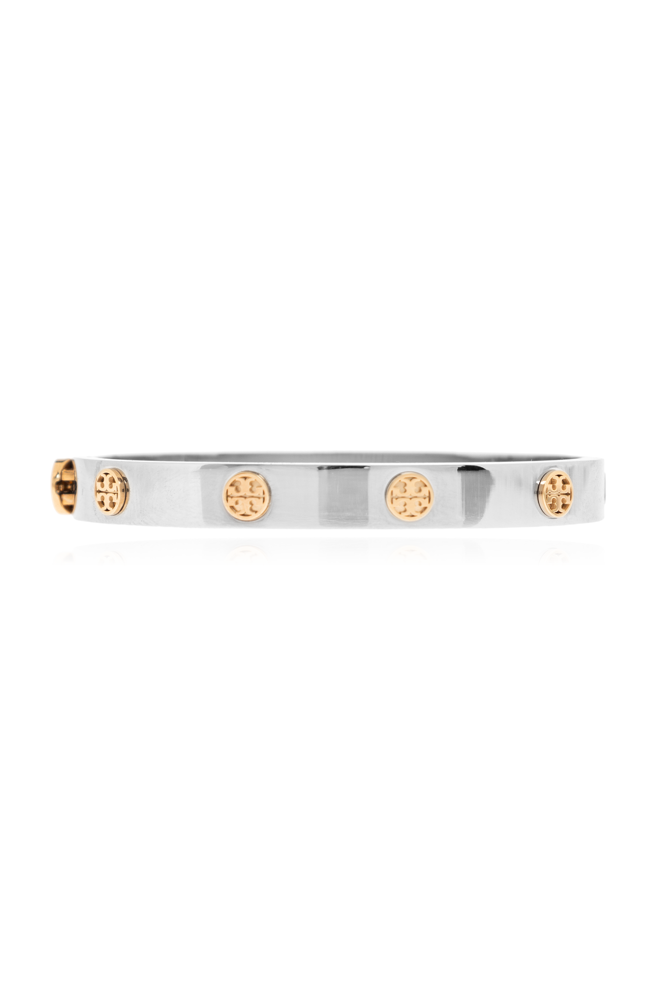 Tory Burch Bransoleta Z Logo, Kobiety, Srebrny
