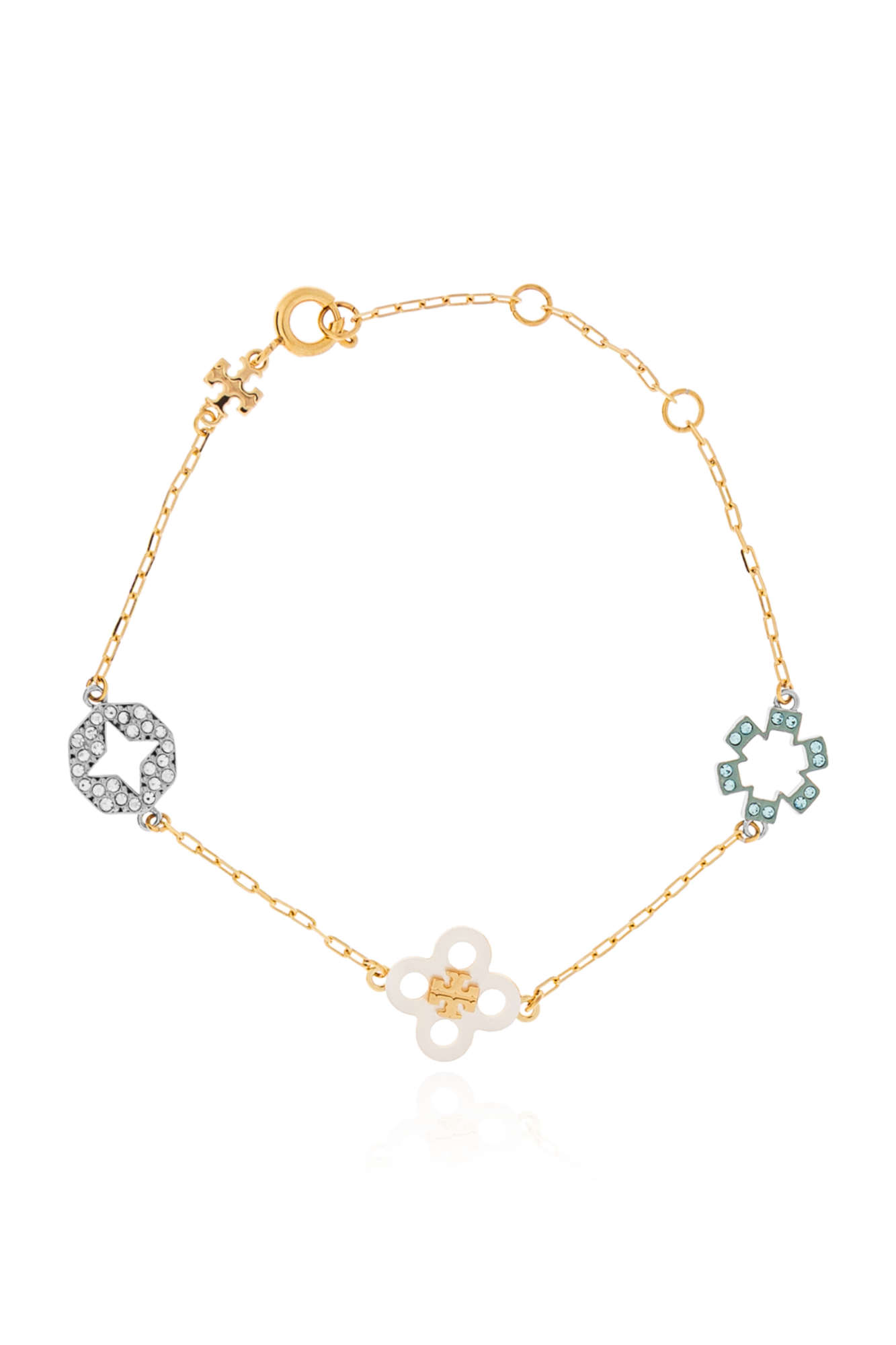 Tory Burch Bransoleta Z Zawieszkami, Kobiety, Złoty