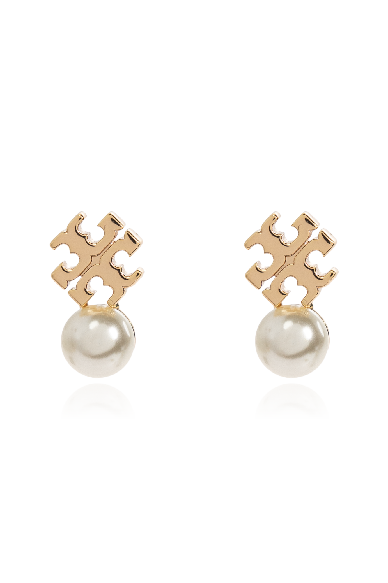 Tory Burch Kolczyki Ze Szklaną Perłą, Kobiety, Złoty