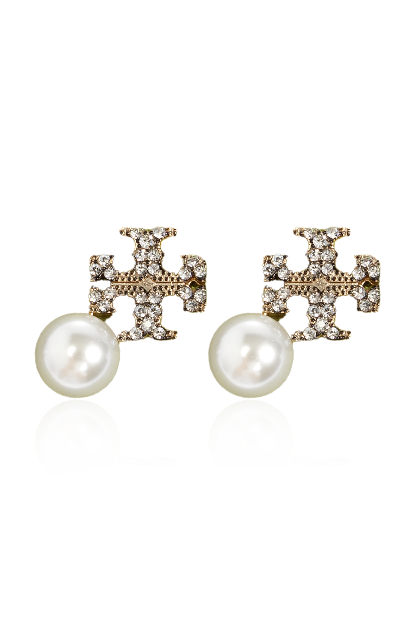 Tory Burch Kolczyki Z Perłą, Kobiety, Złoty