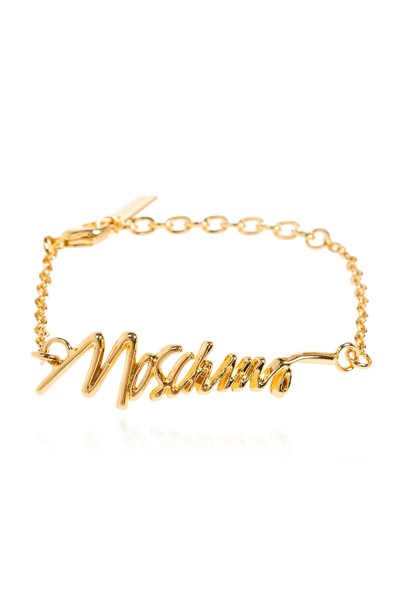 Moschino Bransoleta Z Logo, Kobiety, Złoty