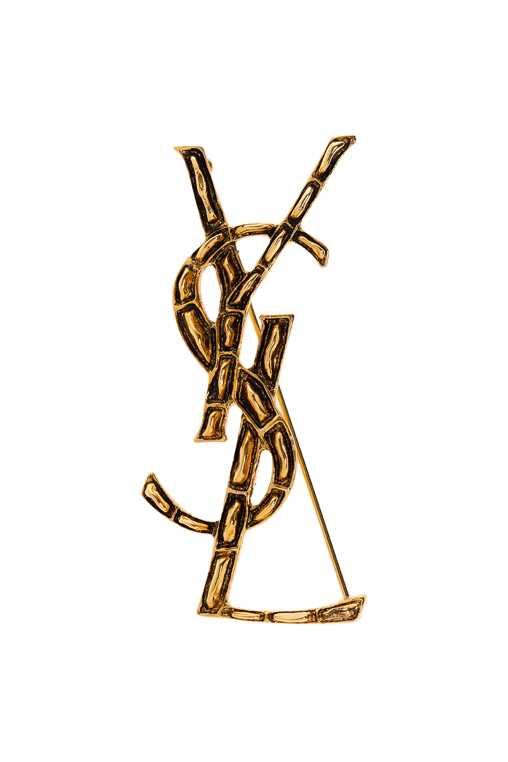 Saint Laurent Broszka Z Logo, Kobiety, Złoty