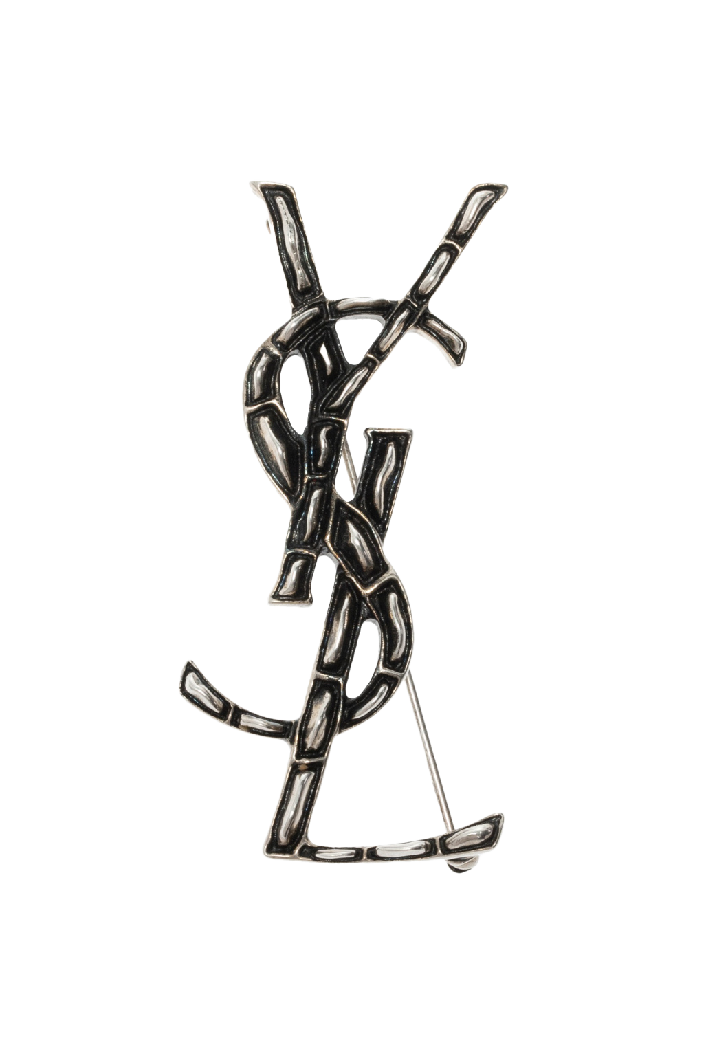 Saint Laurent Broszka Z Logo, Kobiety, Srebrny