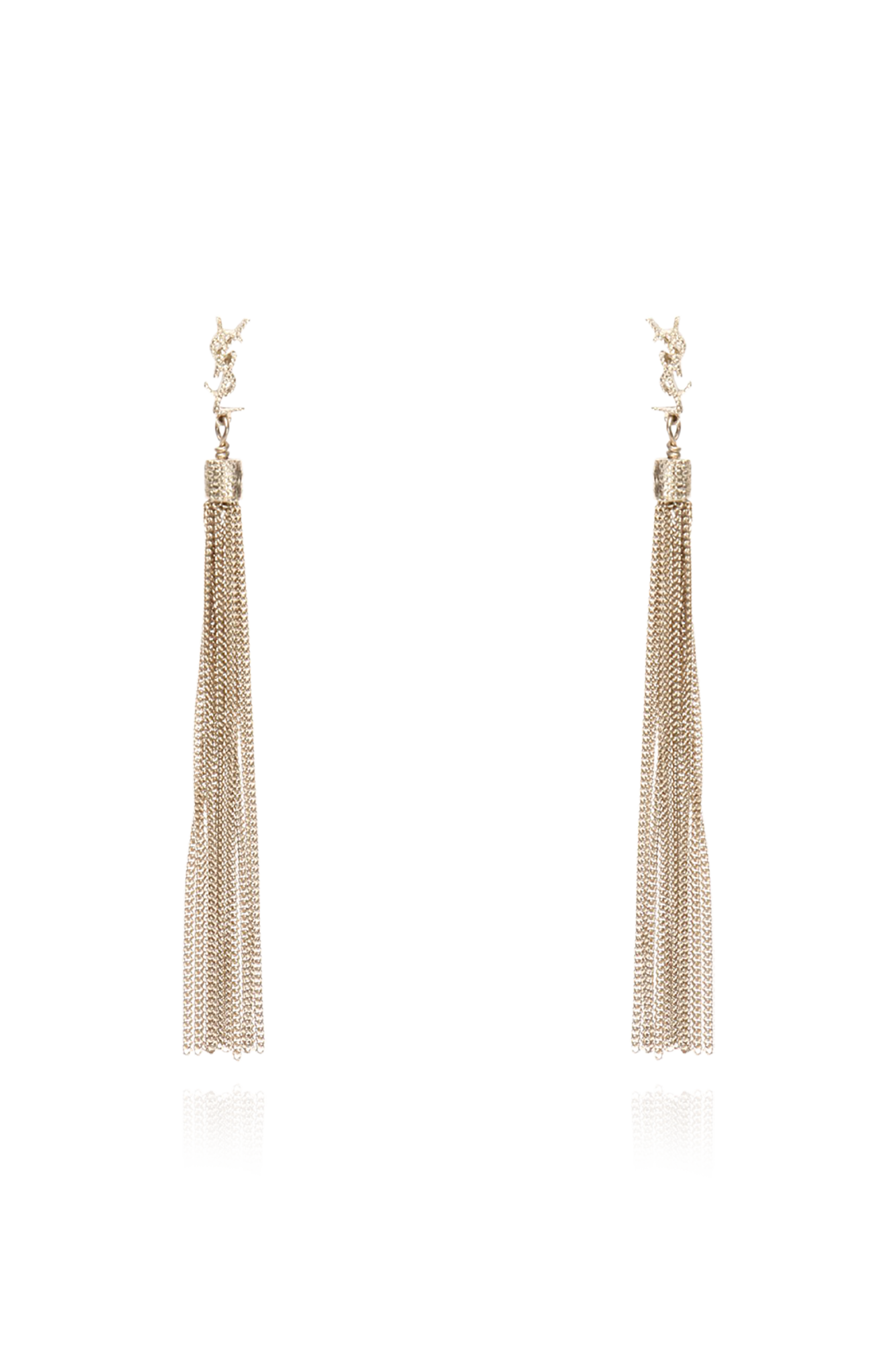 Saint Laurent Kolczyki Z Logo, Kobiety, Złoty
