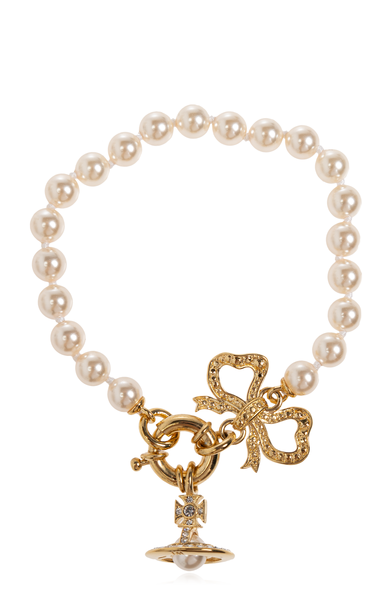 Vivienne Westwood Bransoleta  `Rigoberta`, Kobiety, Kremowy
