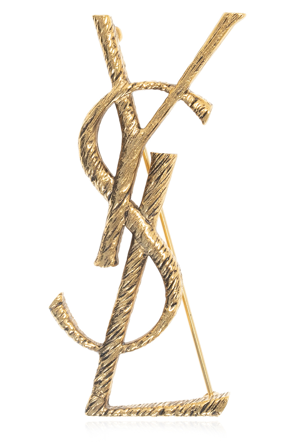 Saint Laurent Broszka Z Logo, Kobiety, Złoty
