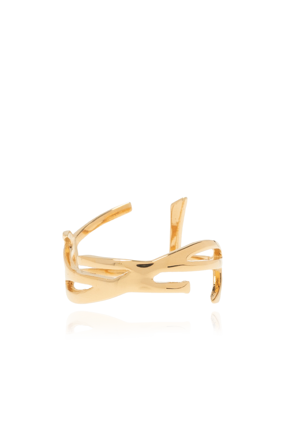 Saint Laurent Pierścień Z Logo, Kobiety, Złoty