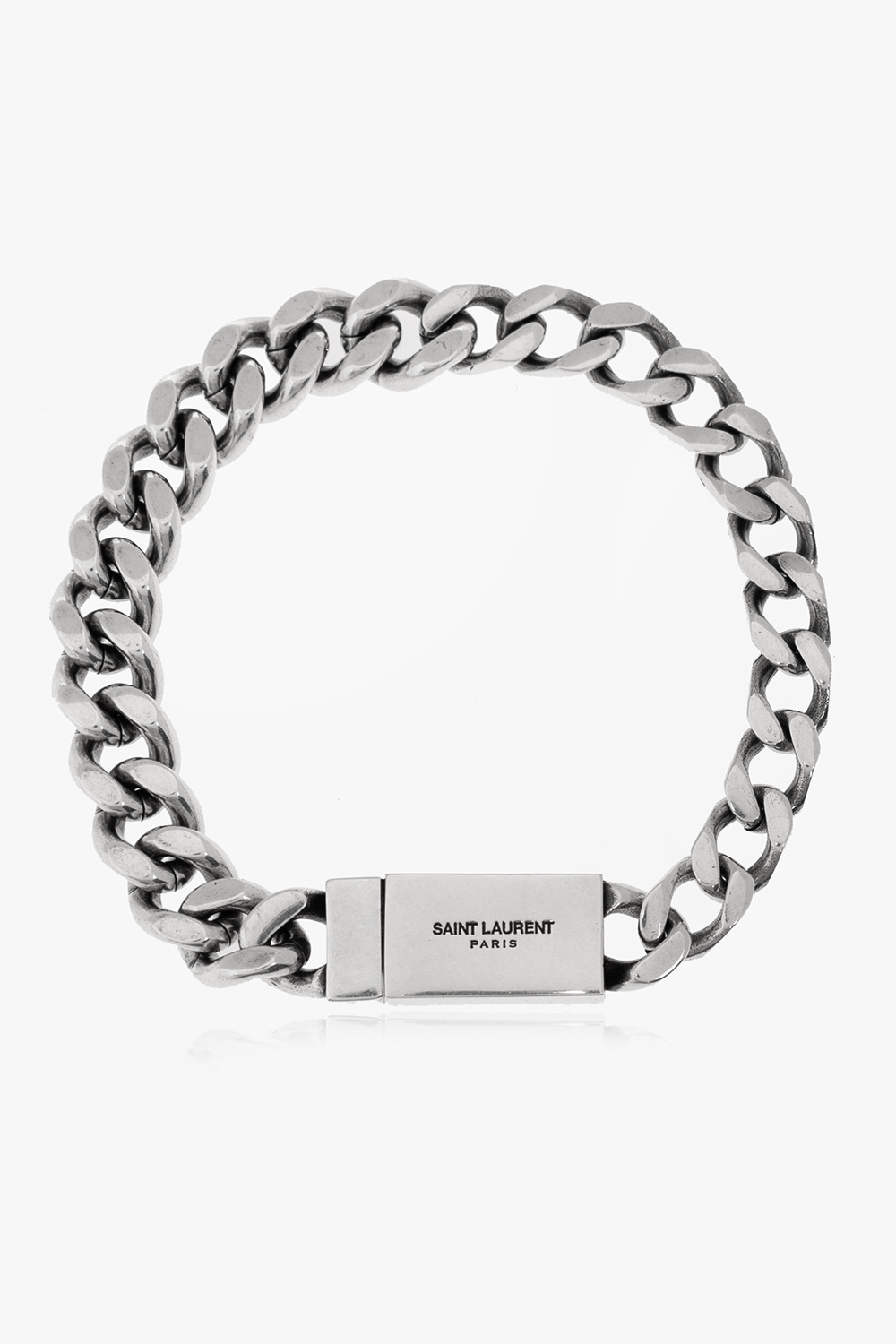 Saint Laurent Mosiężna Bransoleta, Mężczyźni, Srebrny