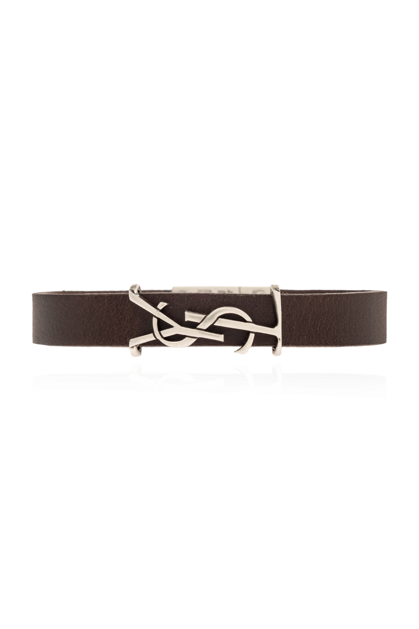 Saint Laurent Bransoleta Z Logo, Mężczyźni, Brązowy