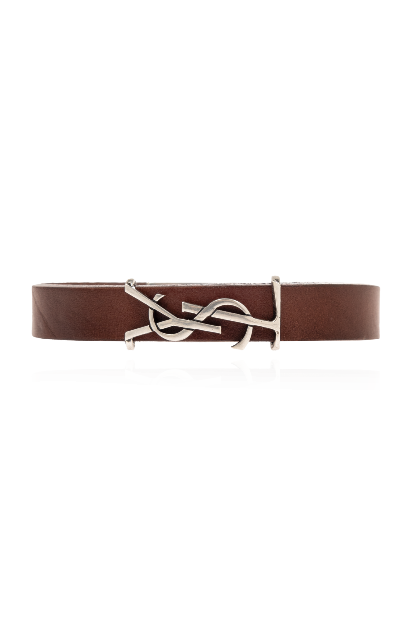 Saint Laurent Bransoleta Z Logo, Mężczyźni, Brązowy