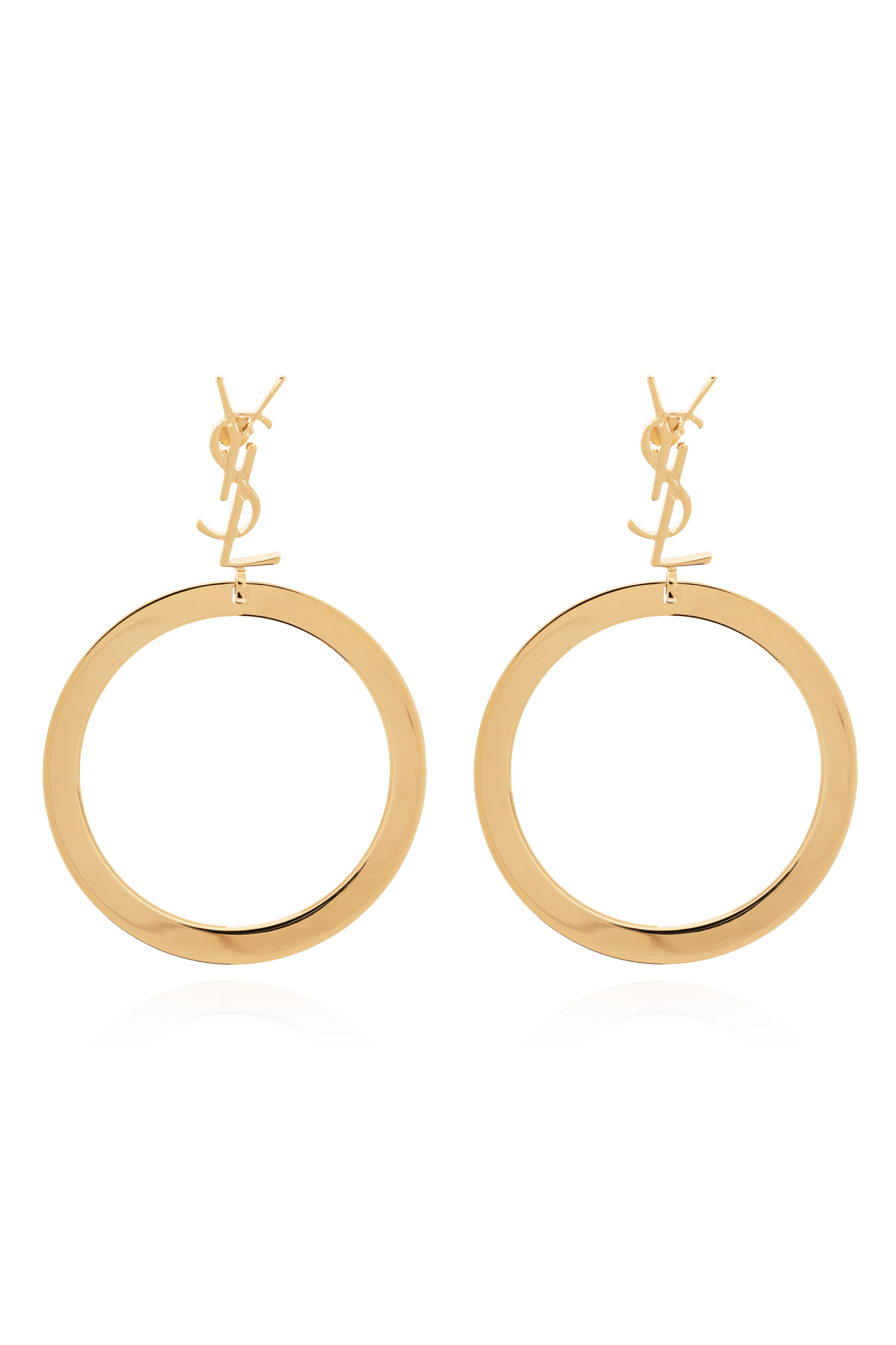 Saint Laurent Mosiężne Kolczyki, Kobiety, Złoty