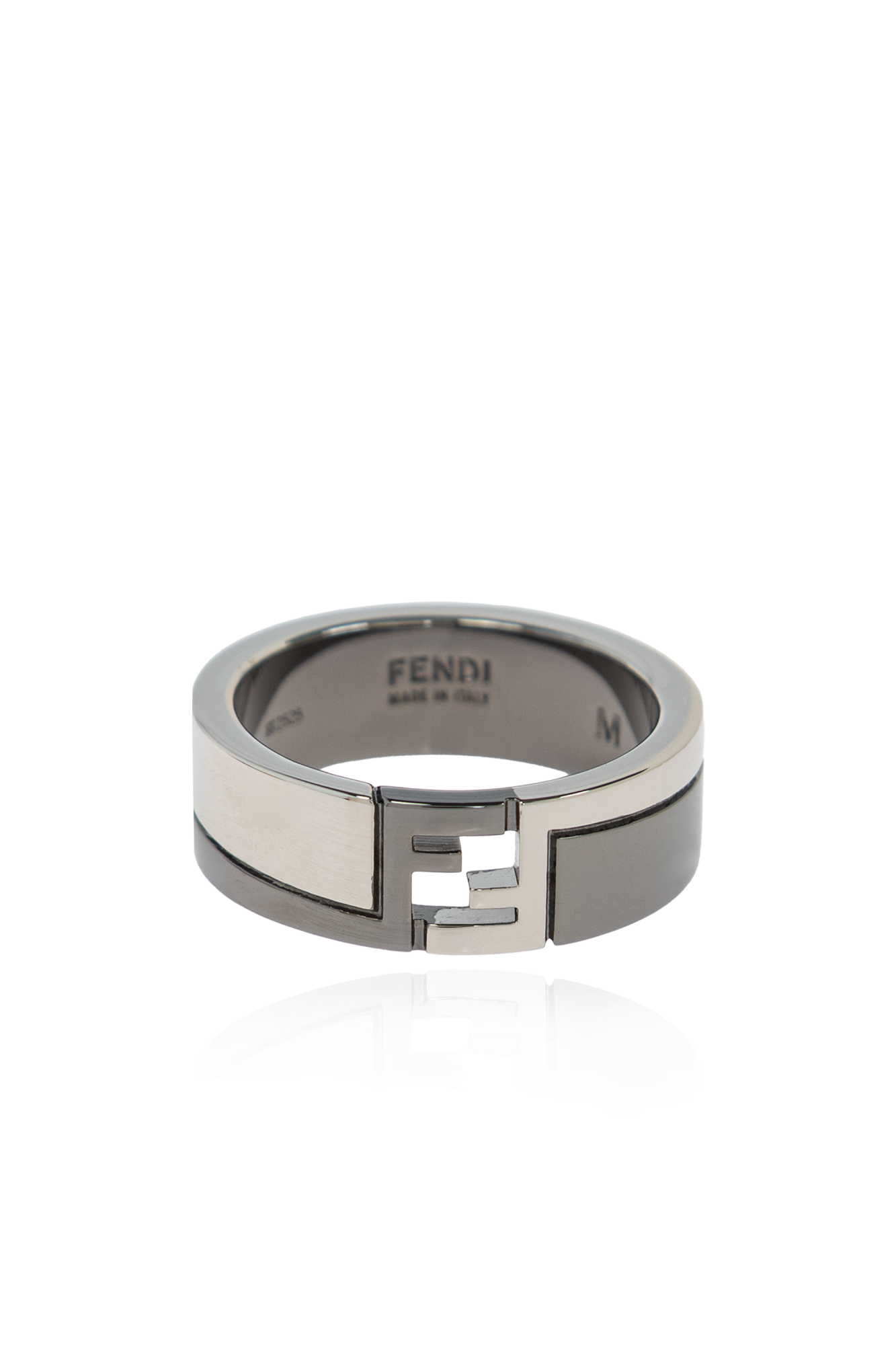 Fendi Pierścień Z Logo, Mężczyźni, Srebrny
