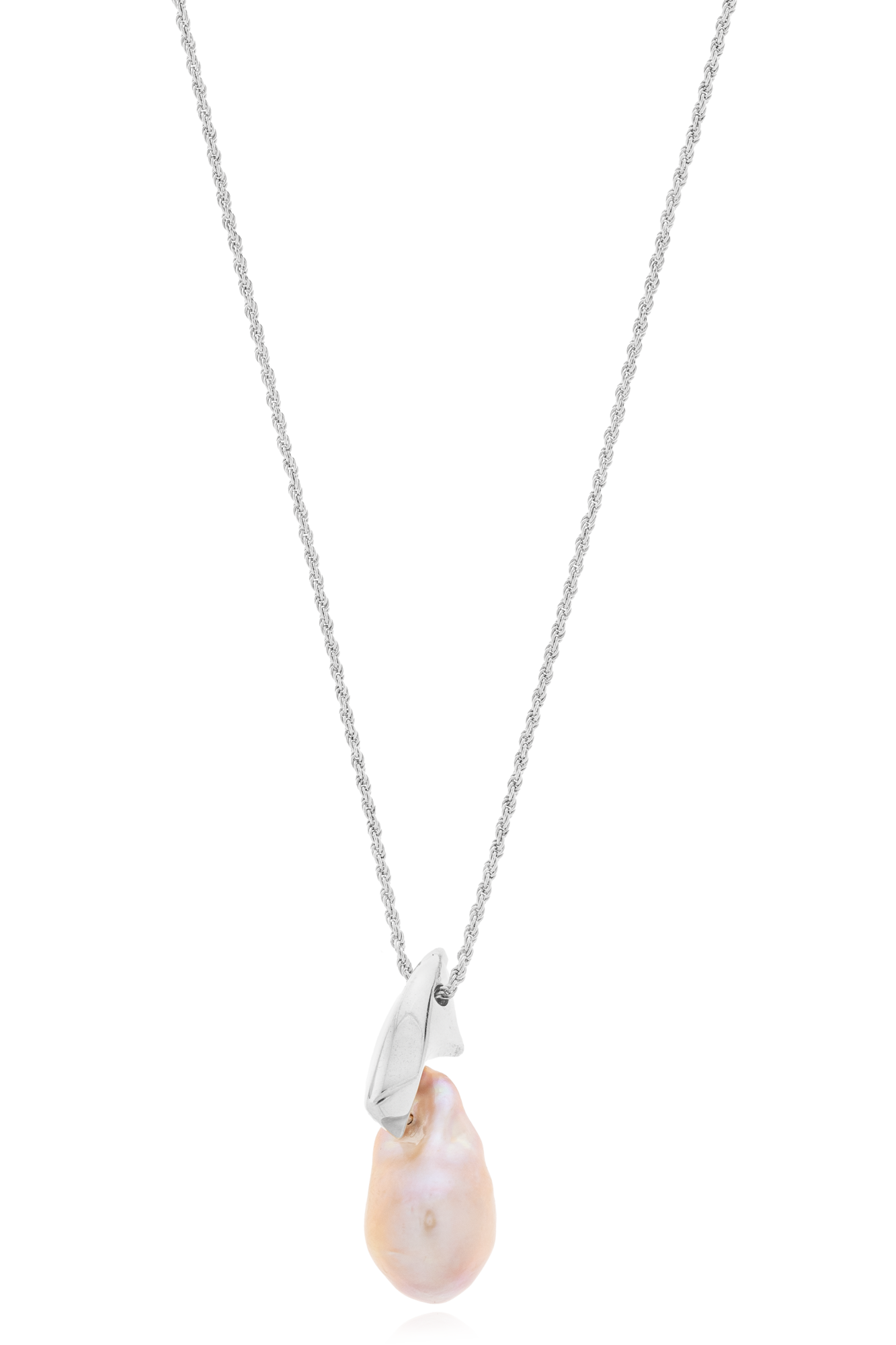 Bottega Veneta Srebrny Naszyjnik Z Perłą, Kobiety, Srebrny
