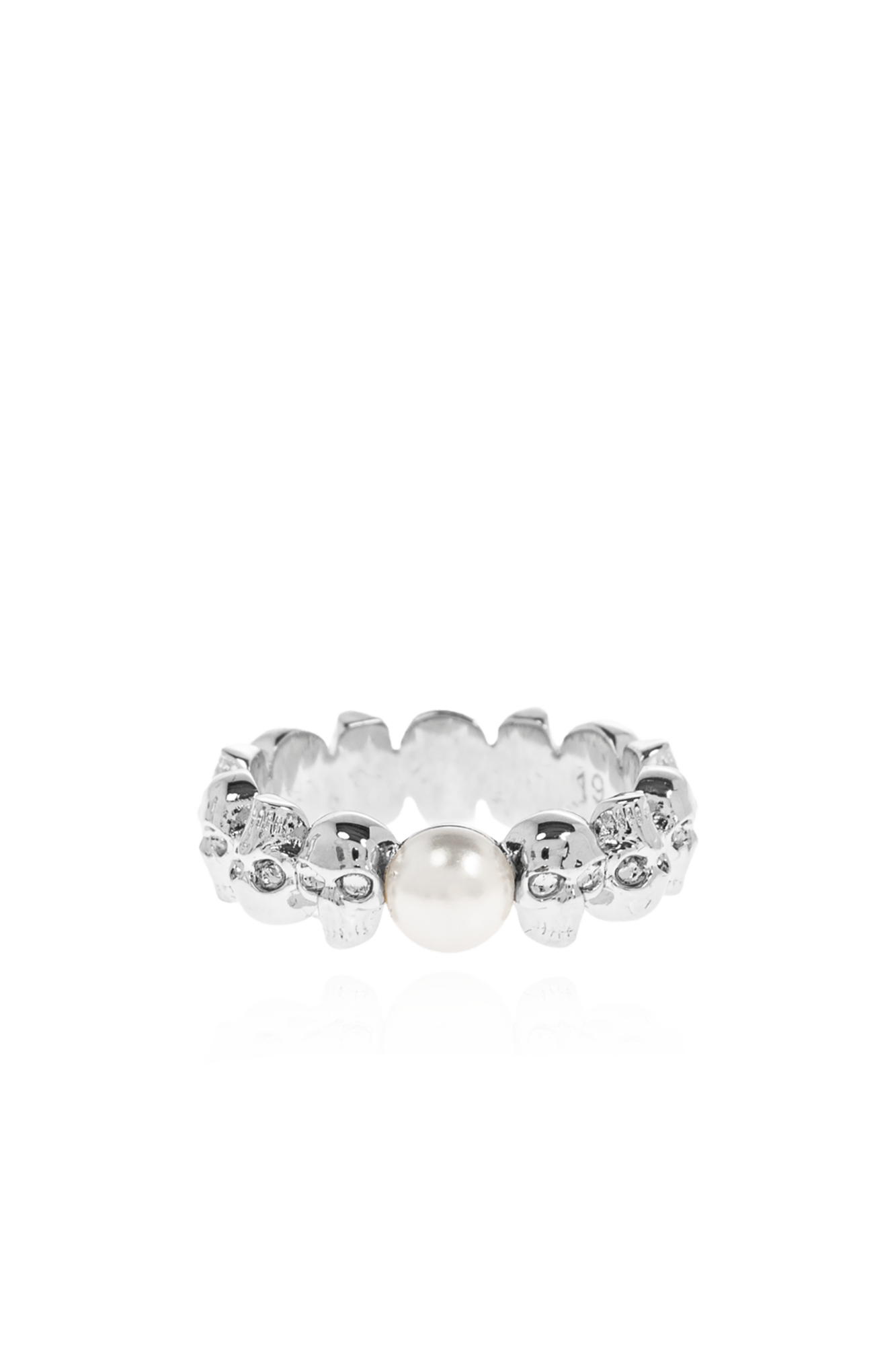 Alexander McQueen Mosiężny Pierścień, Mężczyźni, Srebrny