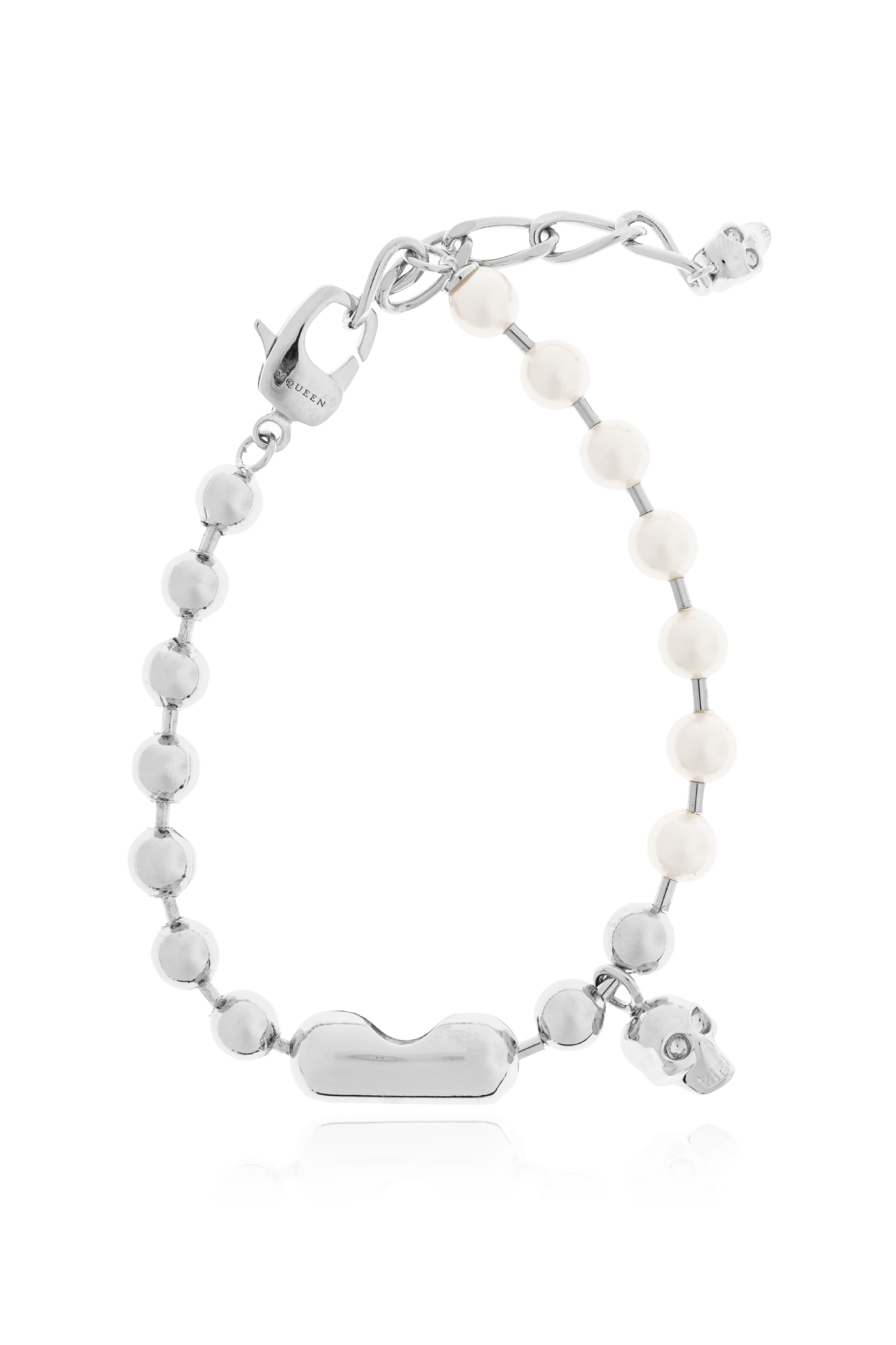 Alexander McQueen Mosiężna Bransoleta, Mężczyźni, Biały