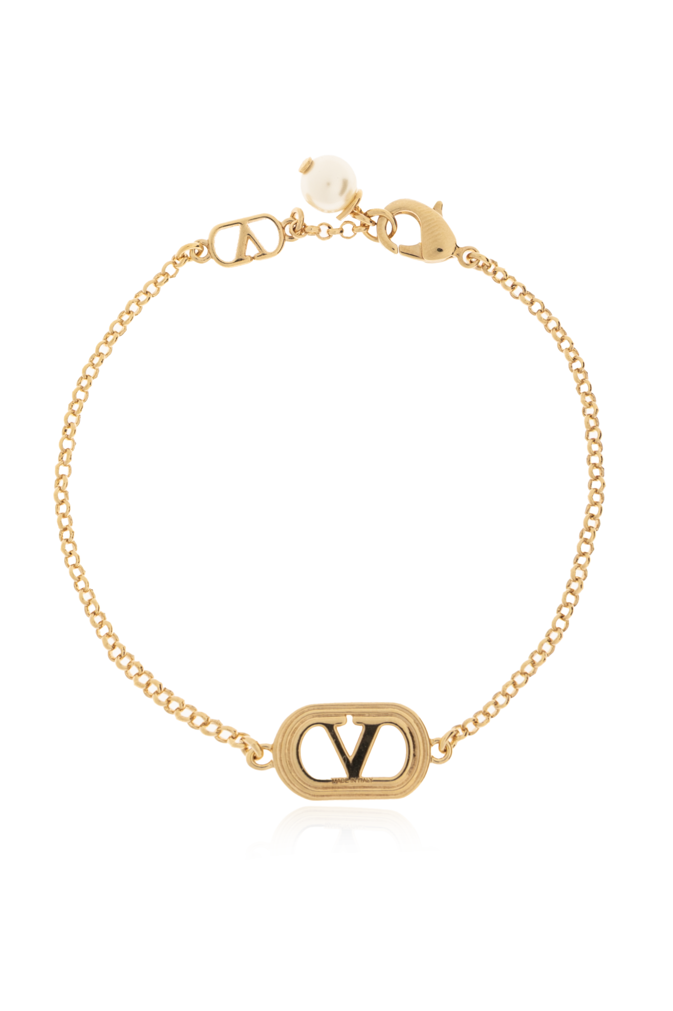 Valentino Garavani Bransoleta Z Logo, Kobiety, Złoty