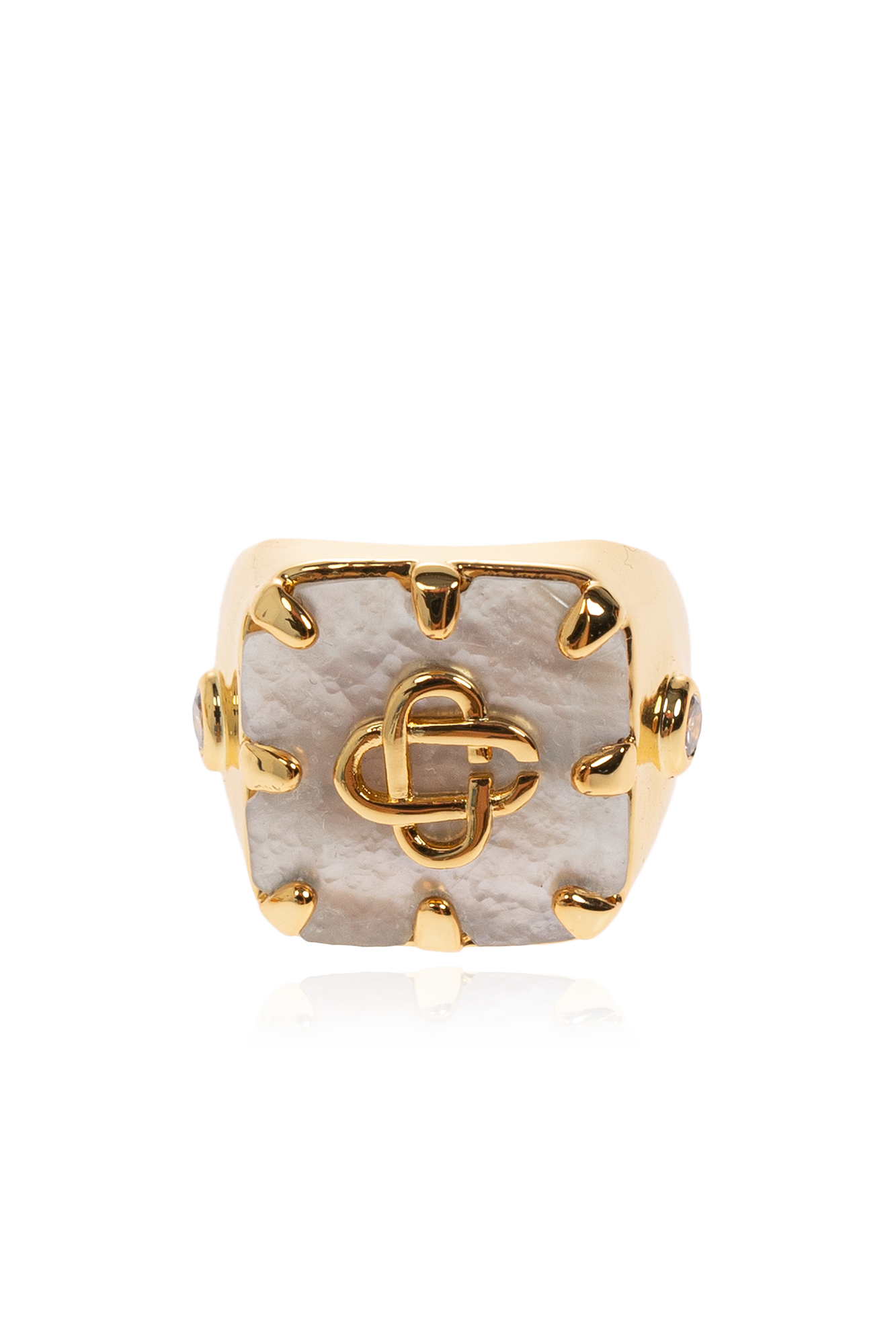 Casablanca Sygnet Z Logo, Unisex, Złoty