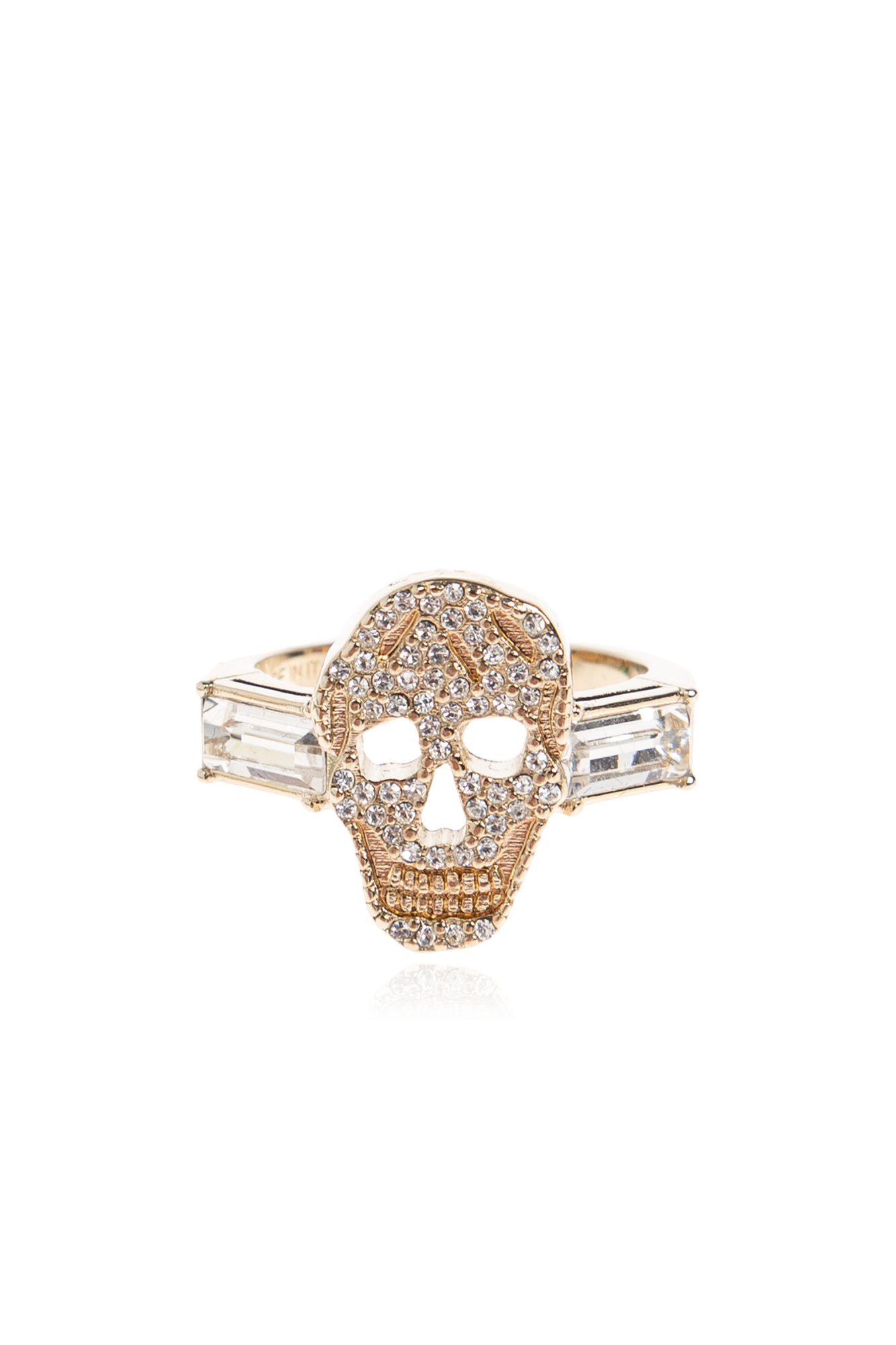 Alexander McQueen Pierścień Z Połyskującymi Kryształami, Kobiety, Złoty