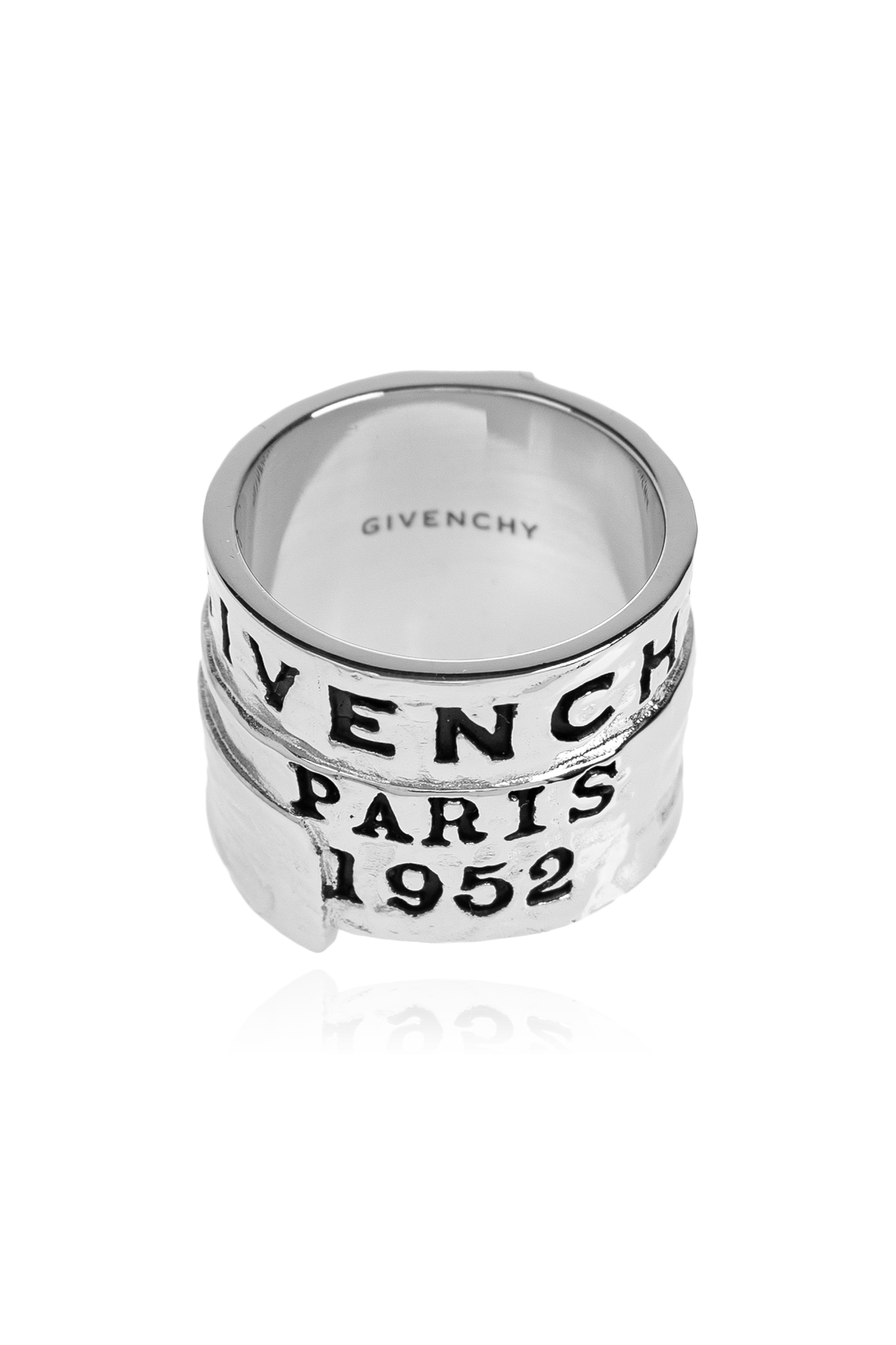 Givenchy Pierścień Z Wygrawerowanym Logo, Kobiety, Srebrny