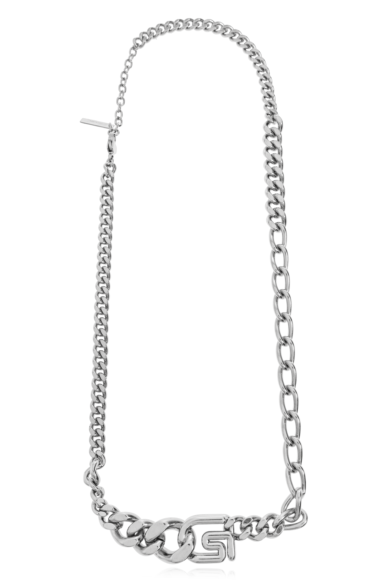 Givenchy Naszyjnik Z Logo, Mężczyźni, Srebrny