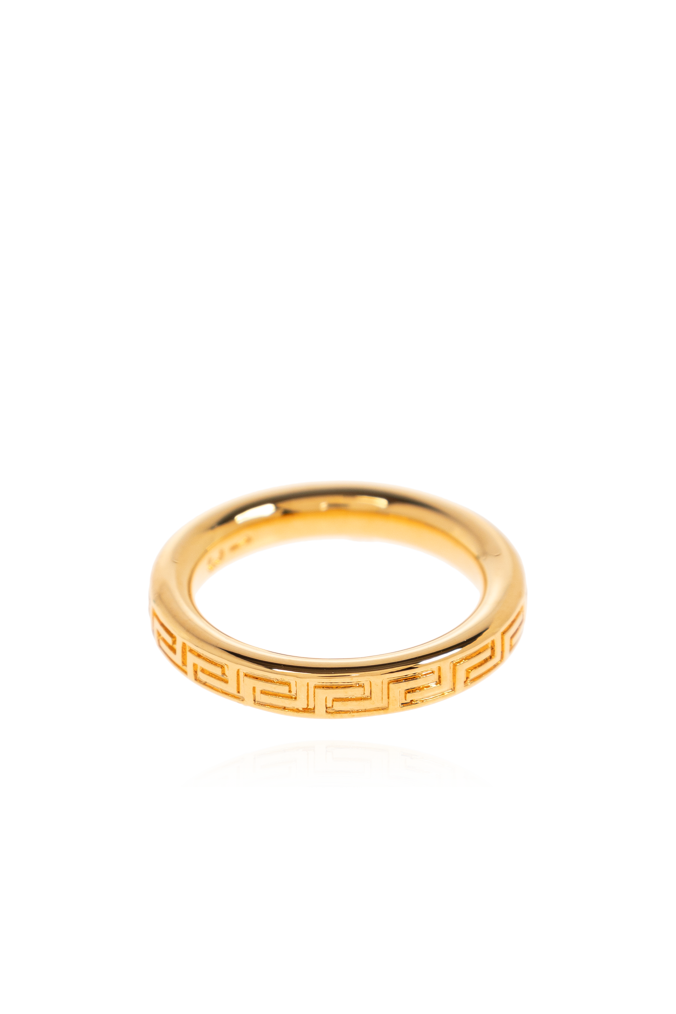 Versace Pierścień Z Wygrawerowanym Wzorem, Unisex, Złoty