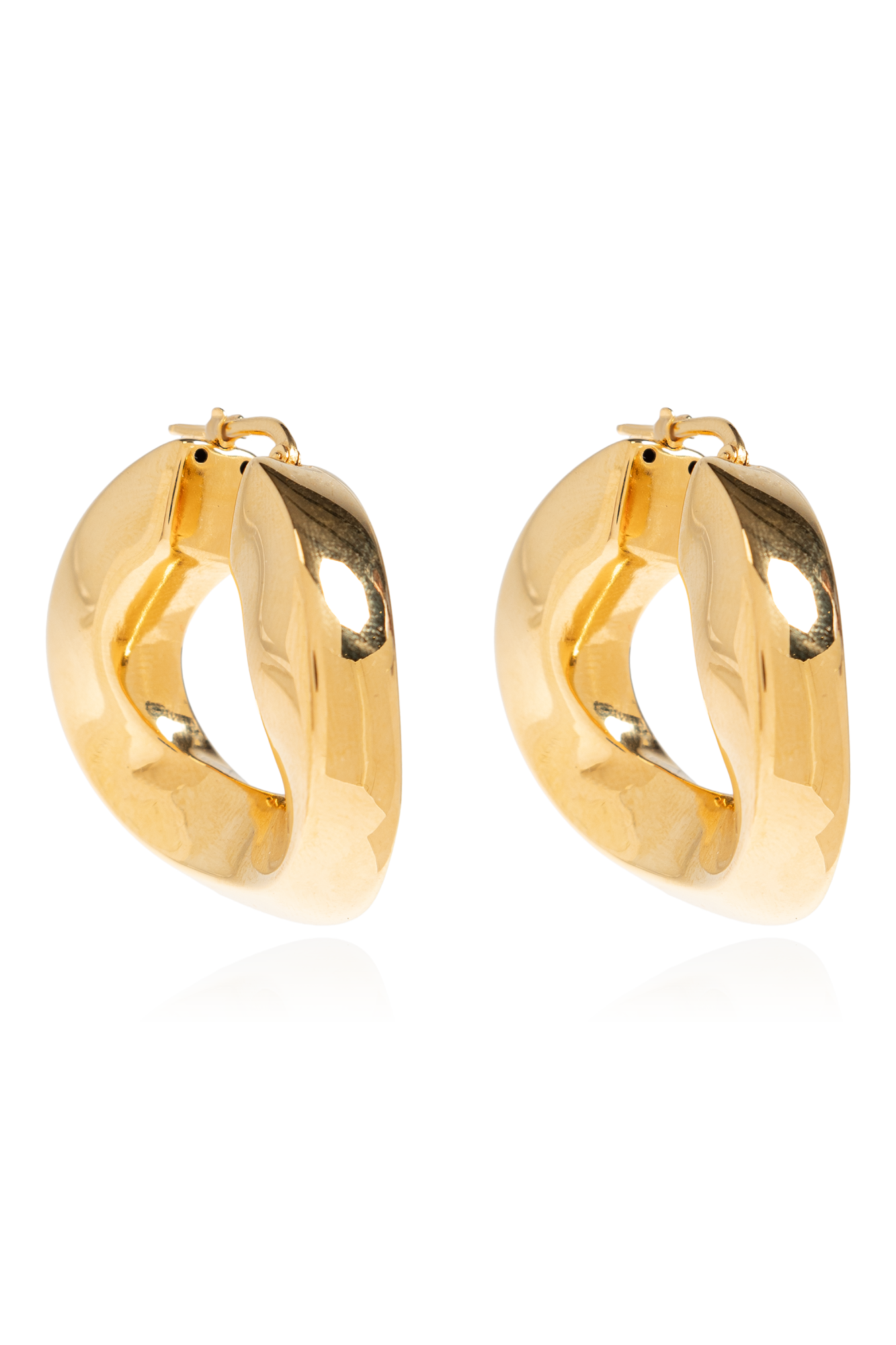JIL SANDER Kolczyki Z Grawerowanym Logo, Kobiety, Złoty