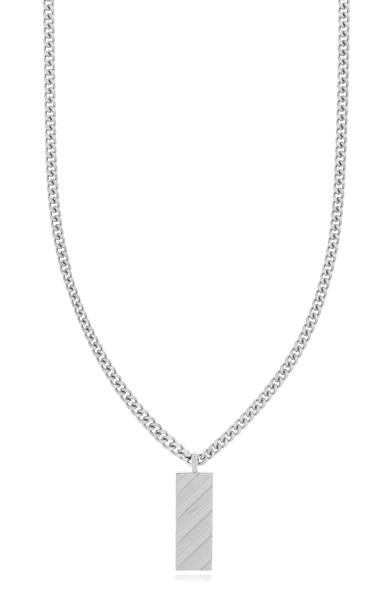 Off-White Naszyjnik Z Zawieszką, Mężczyźni, Srebrny