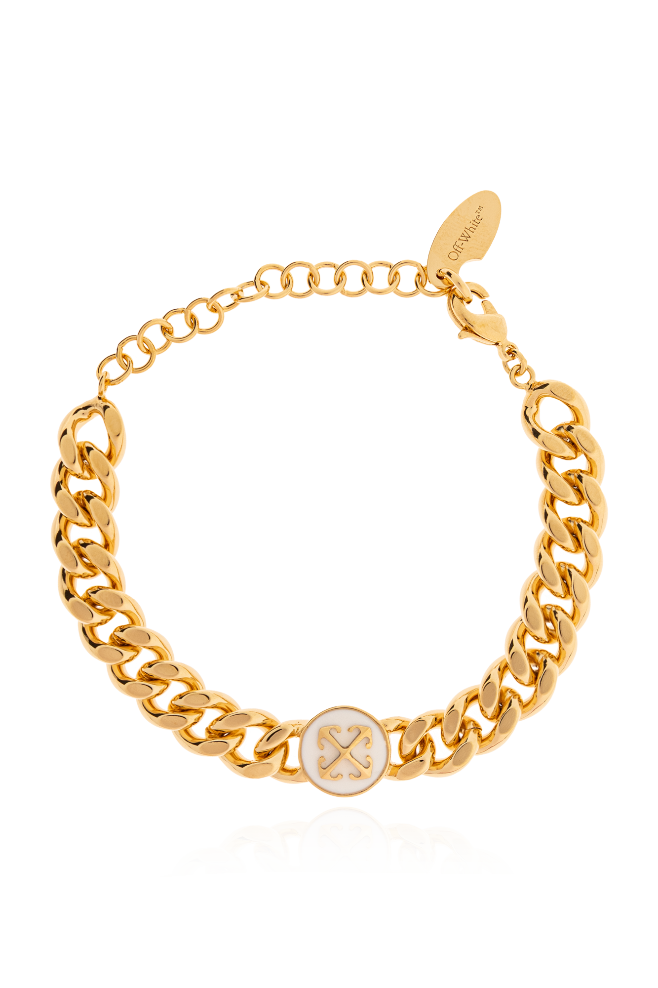 Off-White Mosiężna Bransoleta, Kobiety, Złoty