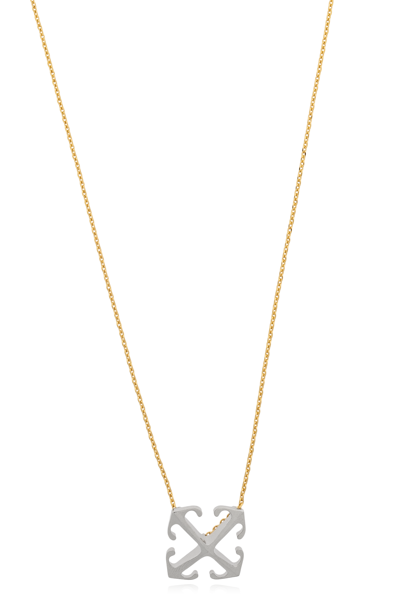 Off-White Naszyjnik Z Logo, Kobiety, Złoty