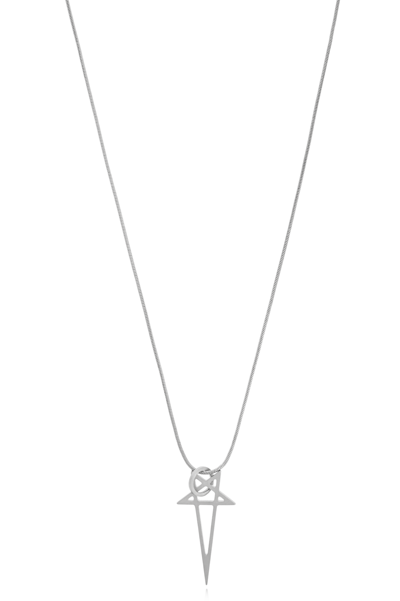 Rick Owens Naszyjnik Z Logo, Unisex, Srebrny