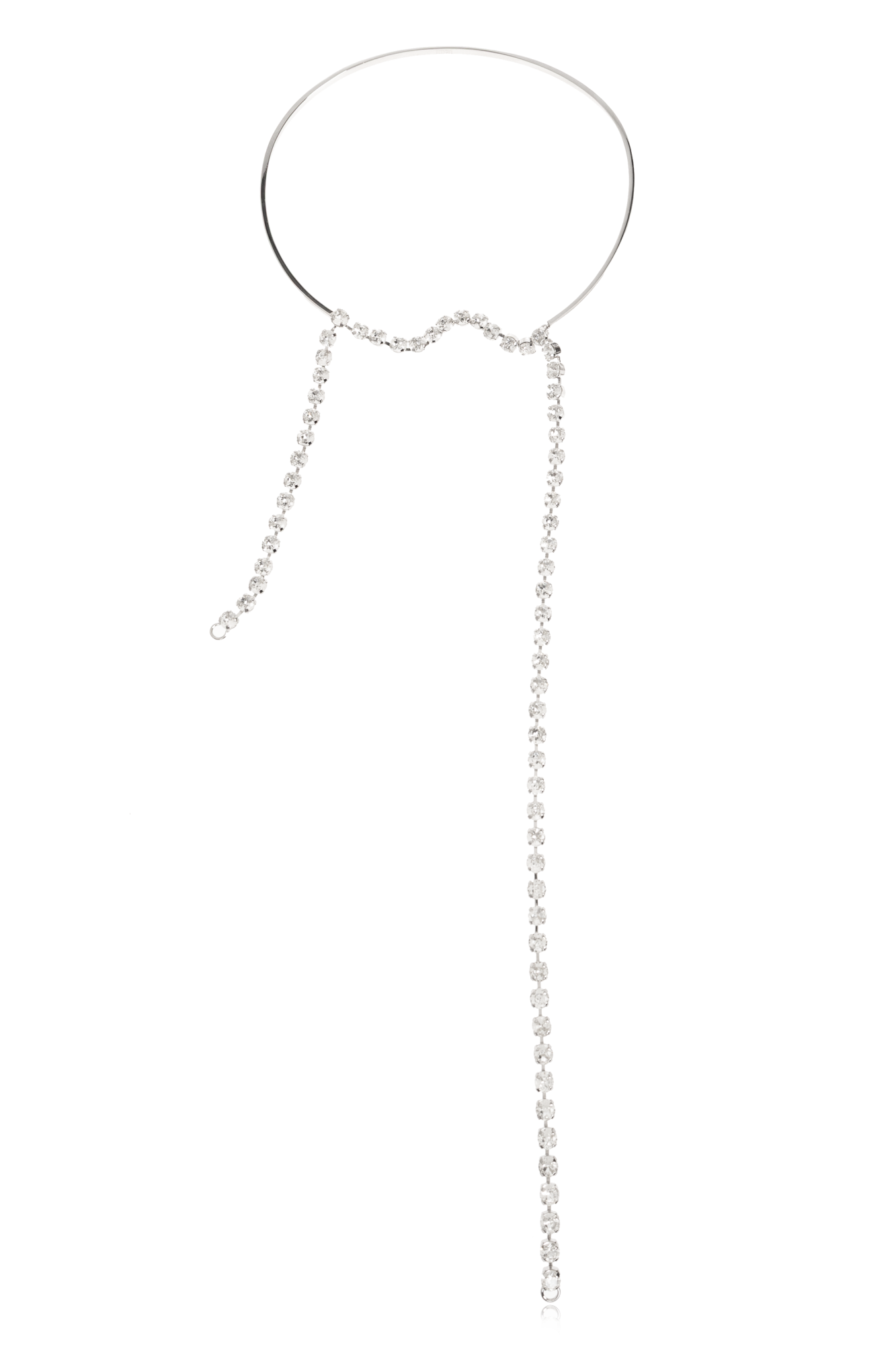 MM6 Maison Margiela Chocker Z Połyskującymi Kryształami, Kobiety, Srebrny