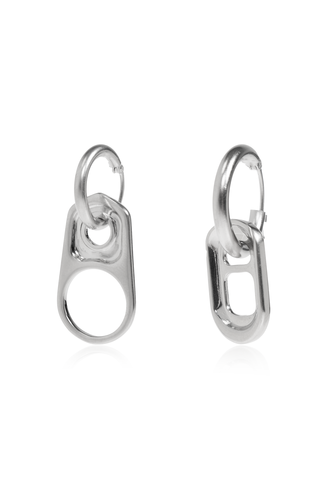 MM6 Maison Margiela Asymetryczne Kolczyki, Unisex, Srebrny