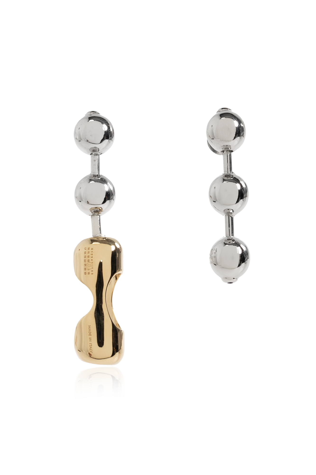MM6 Maison Margiela Asymetryczne Kolczyki, Unisex, Srebrny