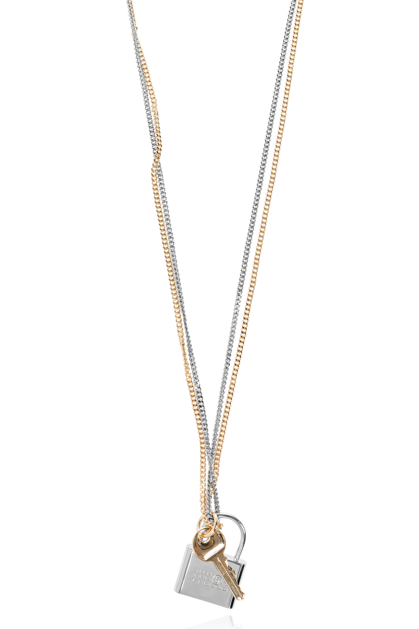 MM6 Maison Margiela Podwójny Naszyjnik, Kobiety, Srebrny