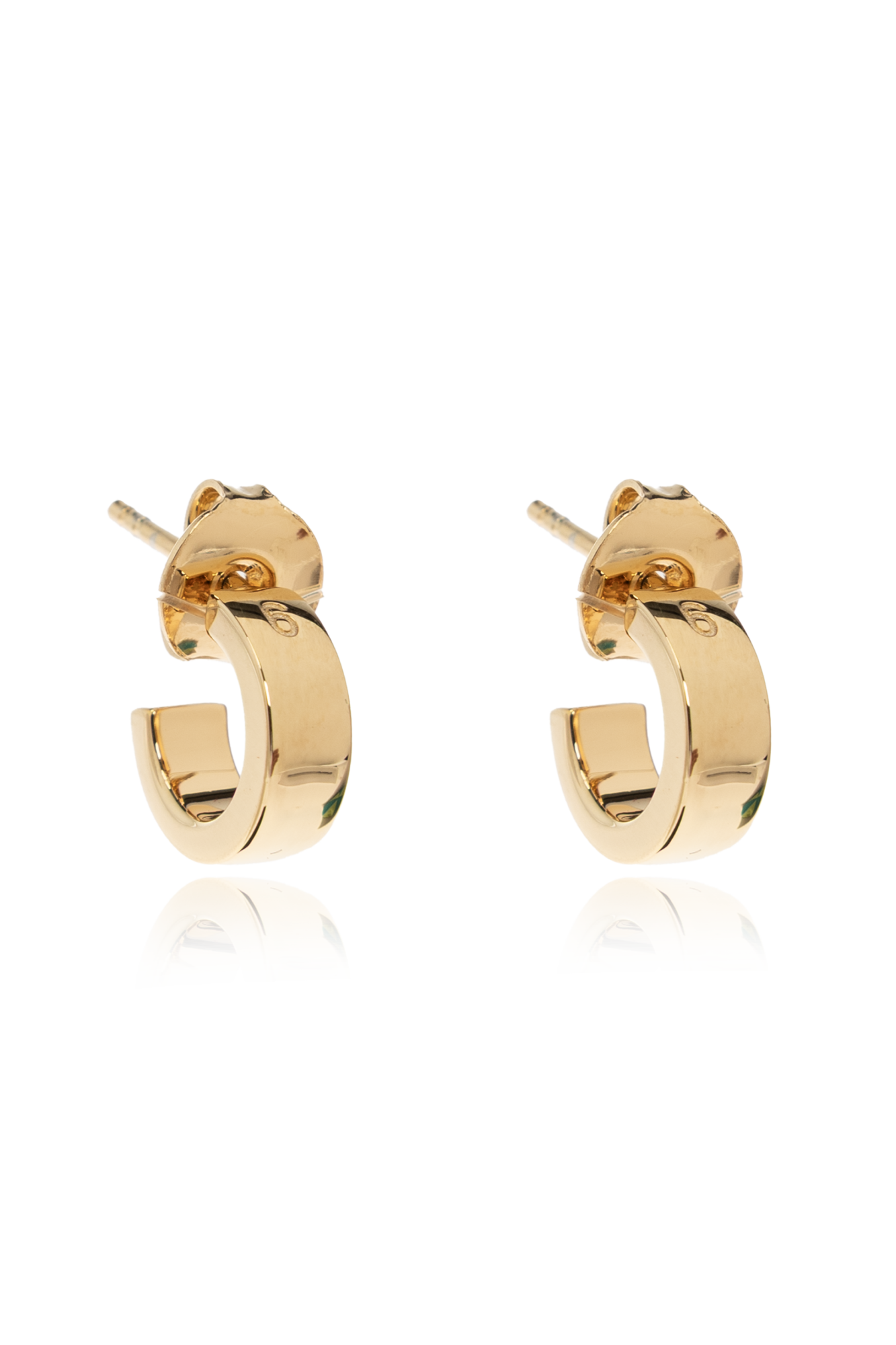 MM6 Maison Margiela Kolczyki Z Wygrawerowanym Logo, Kobiety, Złoty