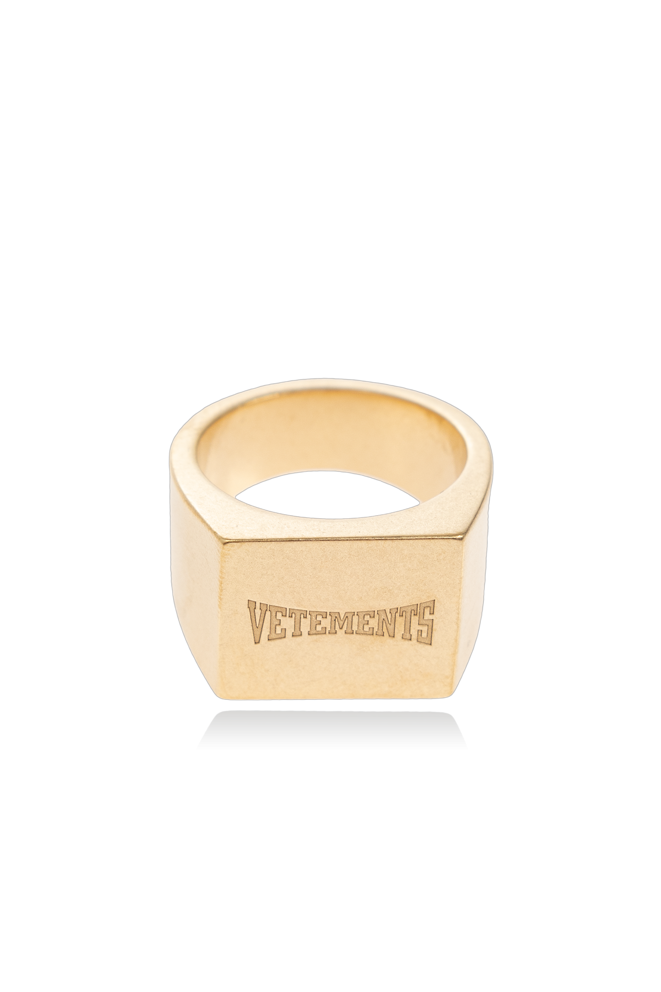 VETEMENTS Pierścień Z Logo, Unisex, Złoty