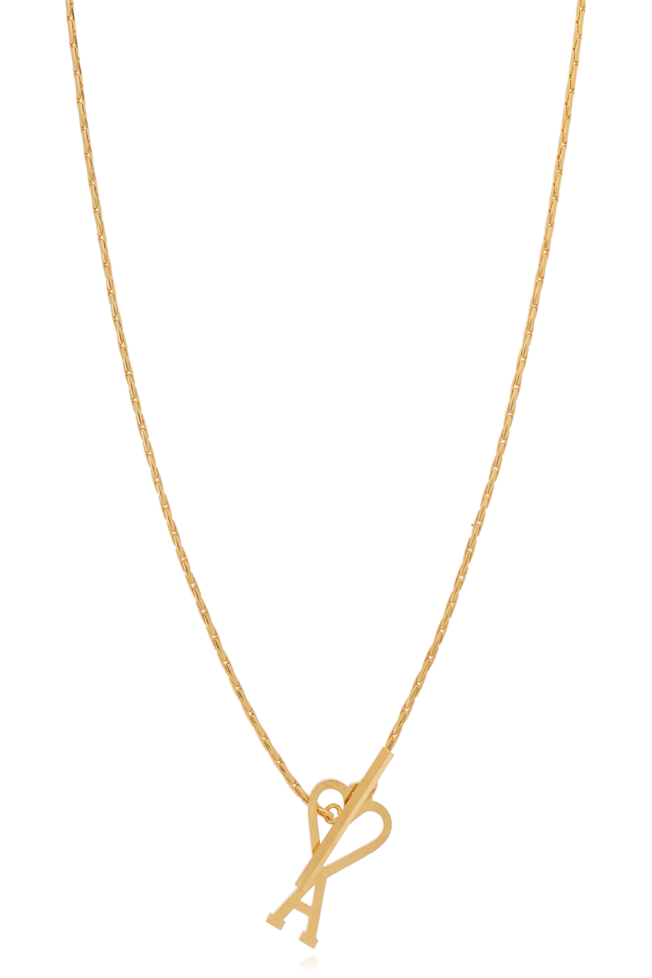 Ami Alexandre Mattiussi Naszyjnik Z Zawieszką W Kształcie Logo, Unisex, Złoty