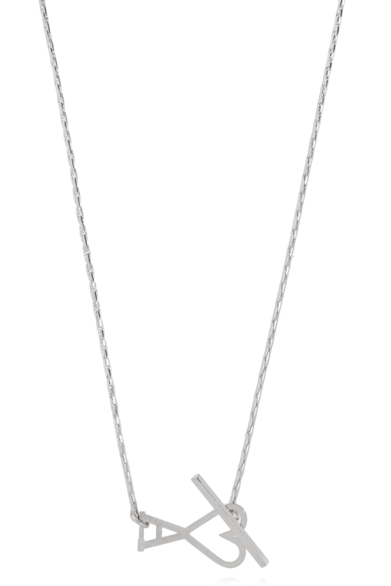 Ami Alexandre Mattiussi Naszyjnik Z Logo, Unisex, Srebrny