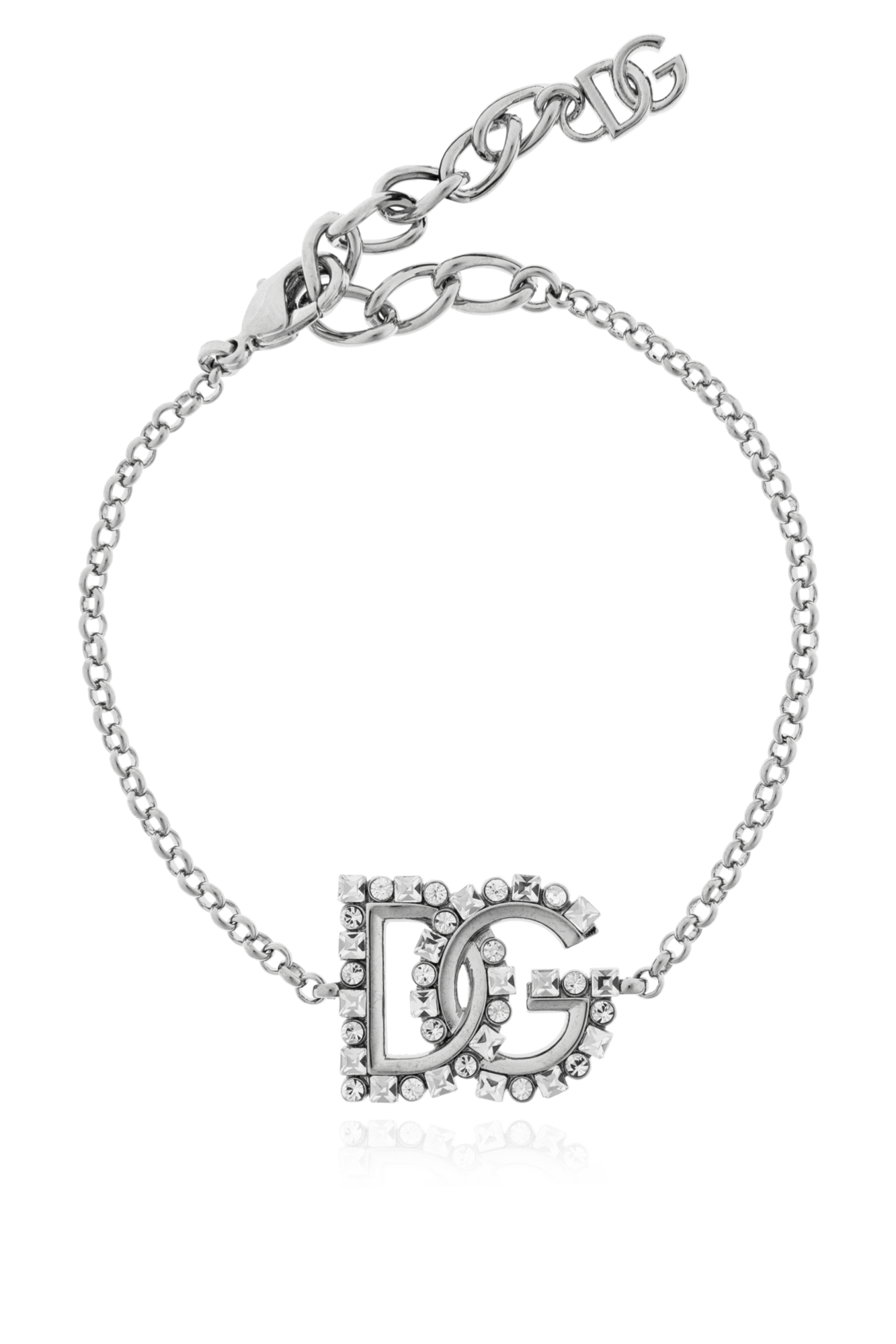 Dolce & Gabbana Bransoleta Z Logo, Kobiety, Srebrny